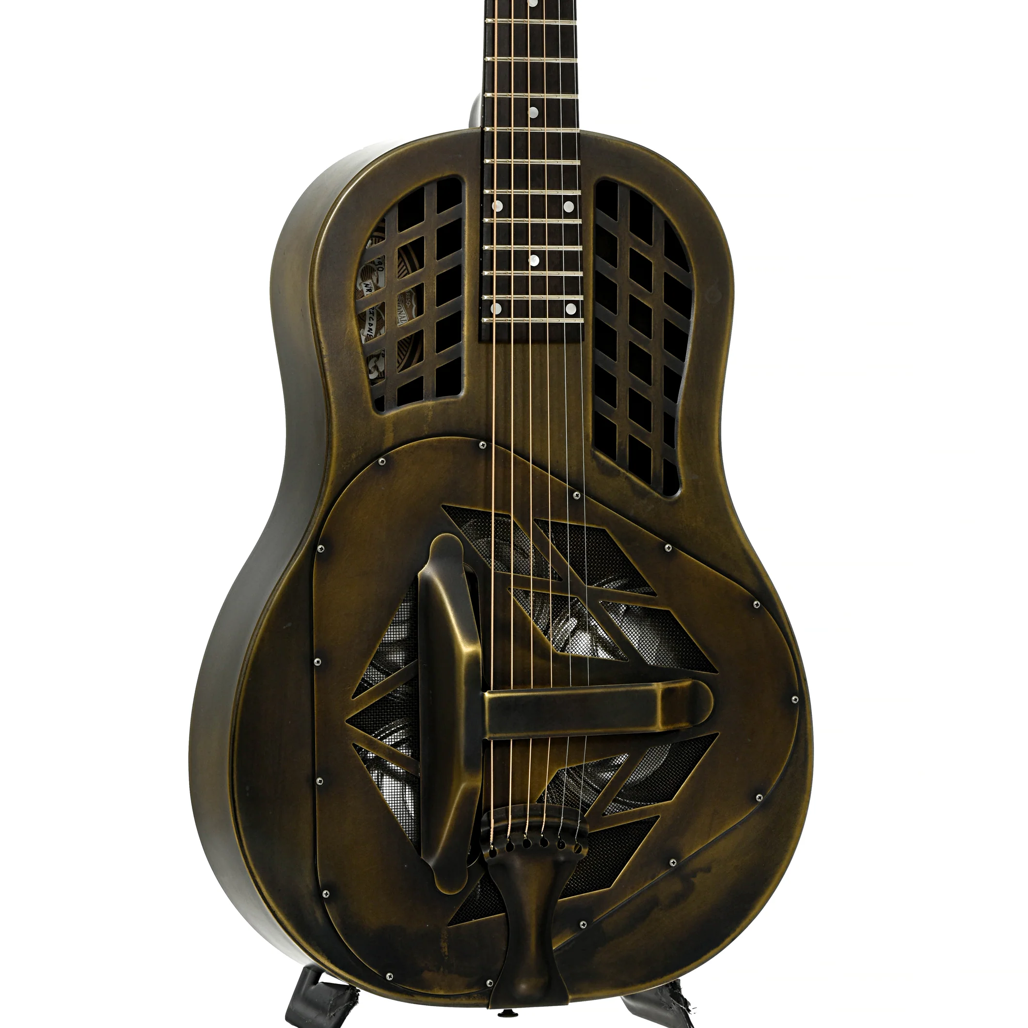 National NRP Tricone Antique Brass Resonator Guitar (2016) - Image 4