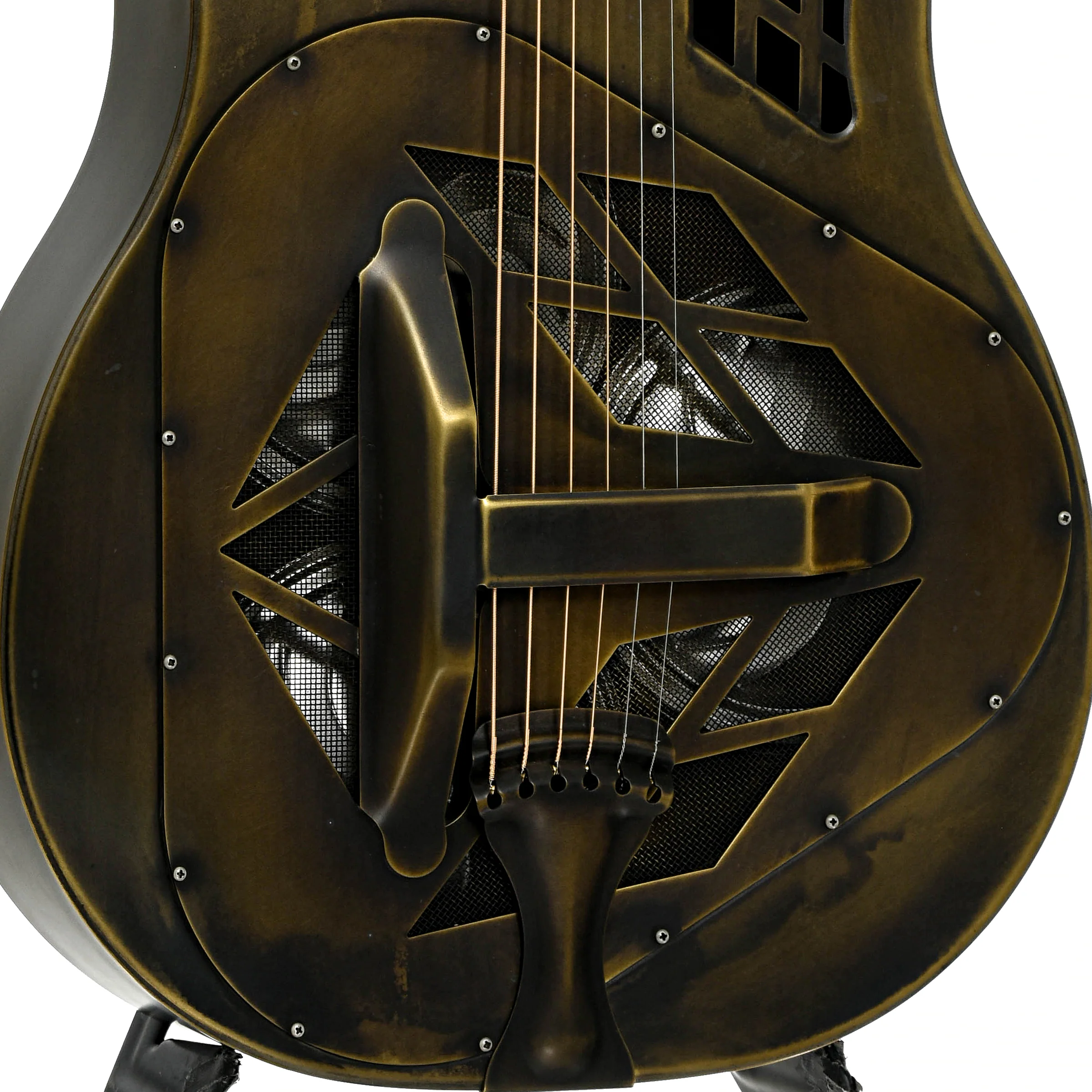 National NRP Tricone Antique Brass Resonator Guitar (2016) - Image 6