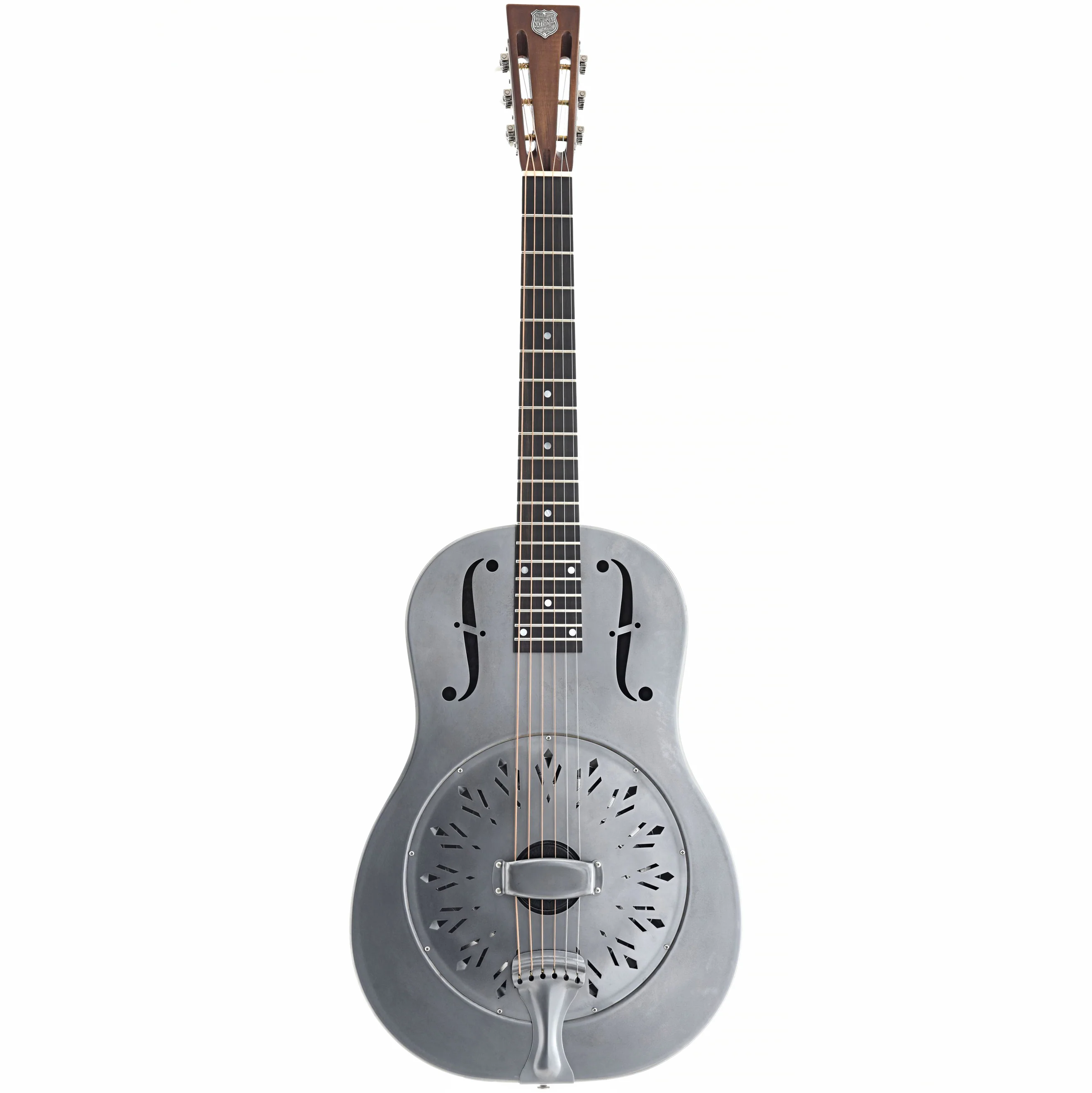 National Raw Steel 12-Fret Roundneck Resonator Guitar & Case - Image 15