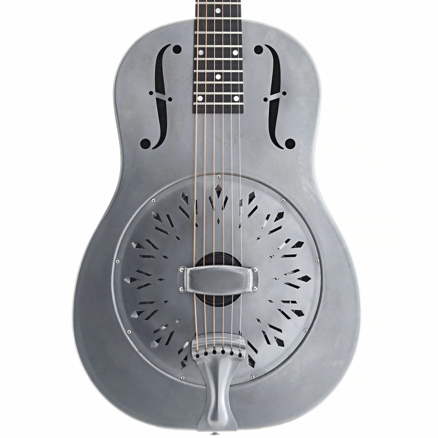 National Raw Steel 12-Fret Roundneck Resonator Guitar & Case - Image 2