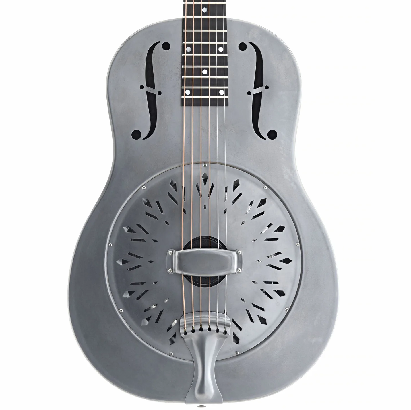 National Raw Steel 12-Fret Roundneck Resonator Guitar & Case - Image 3