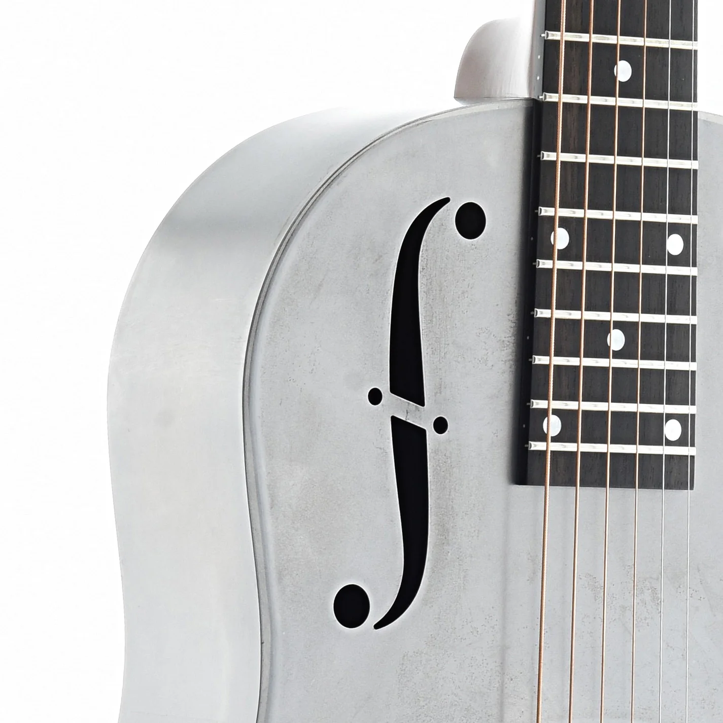 National Raw Steel 12-Fret Roundneck Resonator Guitar & Case - Image 7