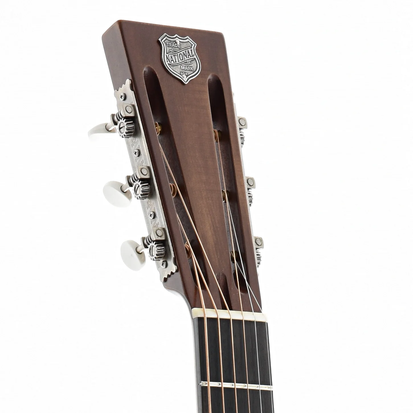 National Raw Steel 12-Fret Roundneck Resonator Guitar & Case - Image 9