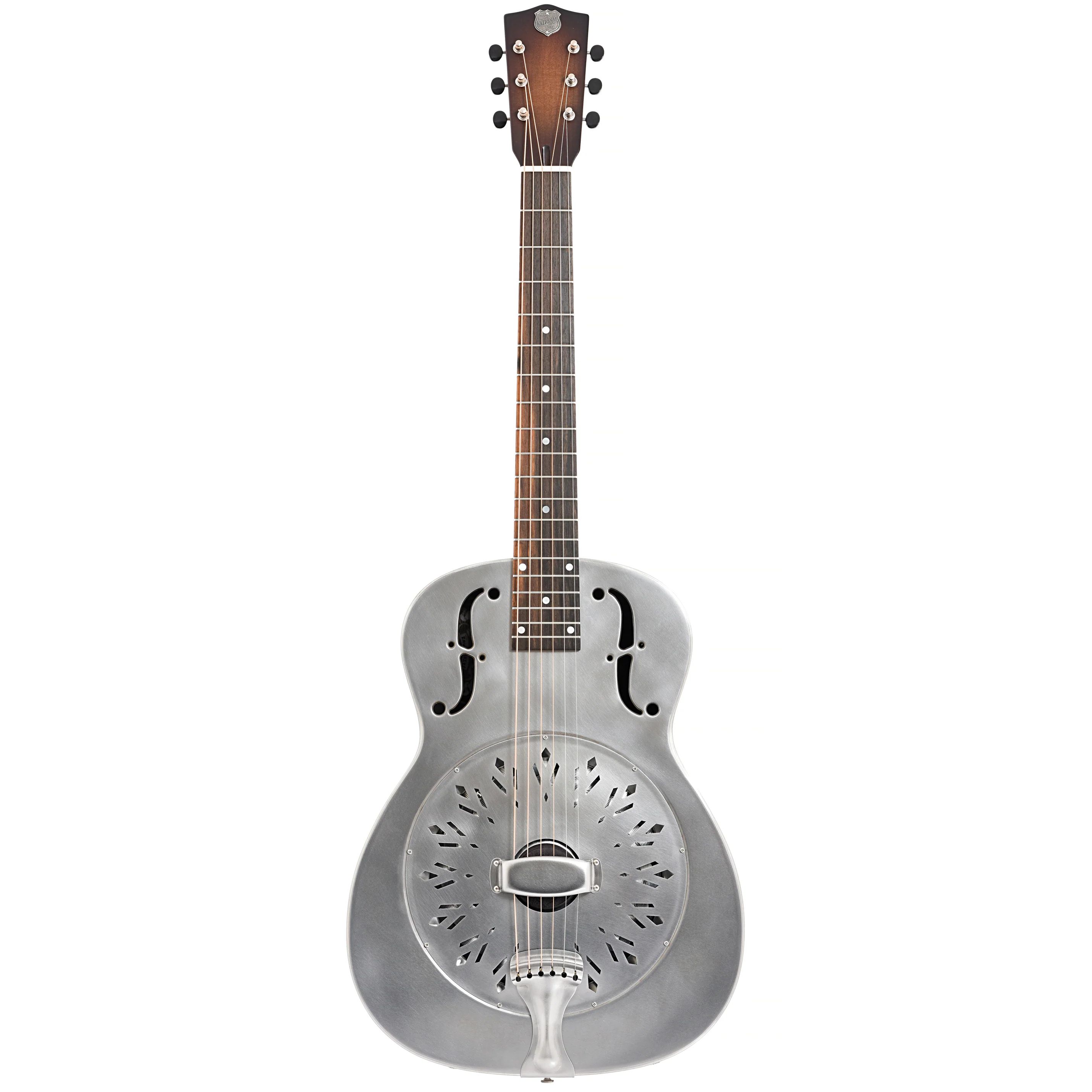 National Raw Steel 14-Fret Roundneck Resonator Guitar & Case - Image 14