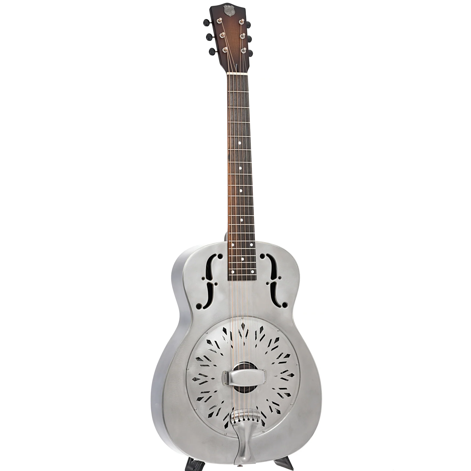 National Raw Steel 14-Fret Roundneck Resonator Guitar & Case - Image 3