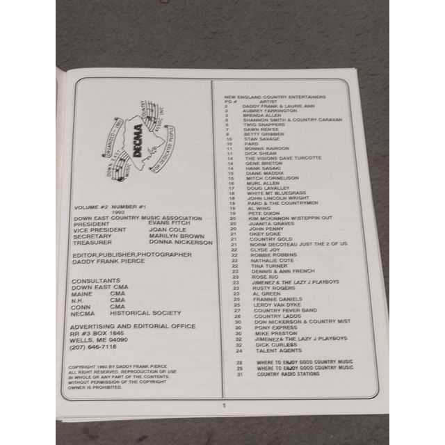 New England Country Music Guidebook (1993)