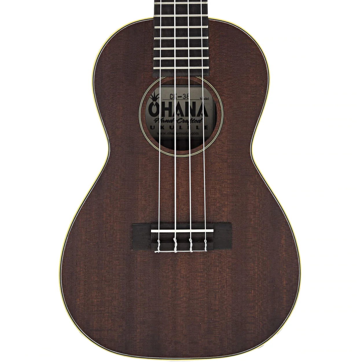Ohana Vintage CK-38 Premium-Grade Mahogany Concert Ukulele - Image 2