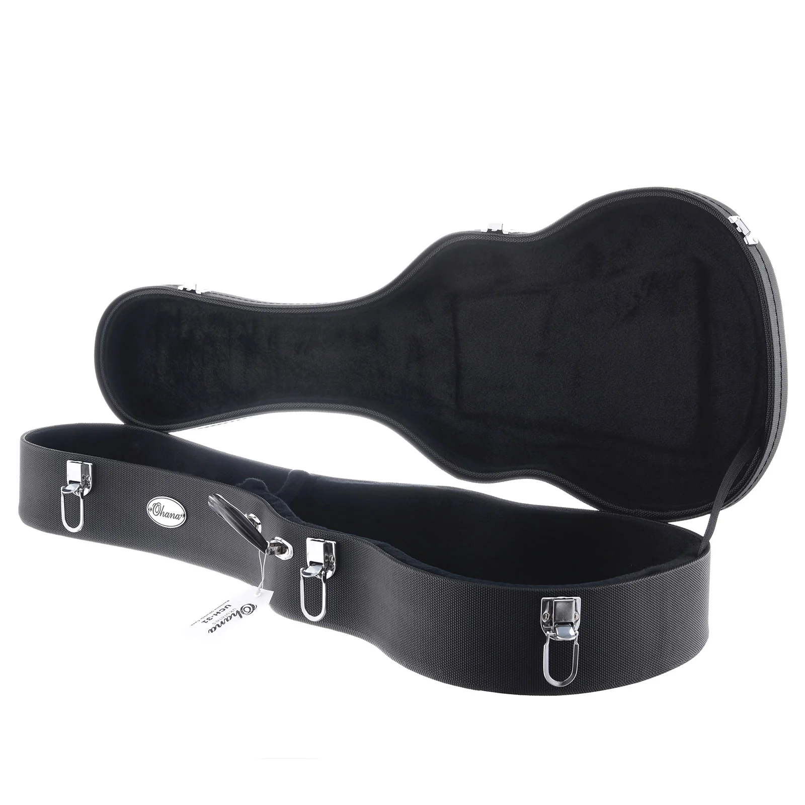 Ohana Deluxe Black Hardshell Baritone Ukulele Case - Image 2