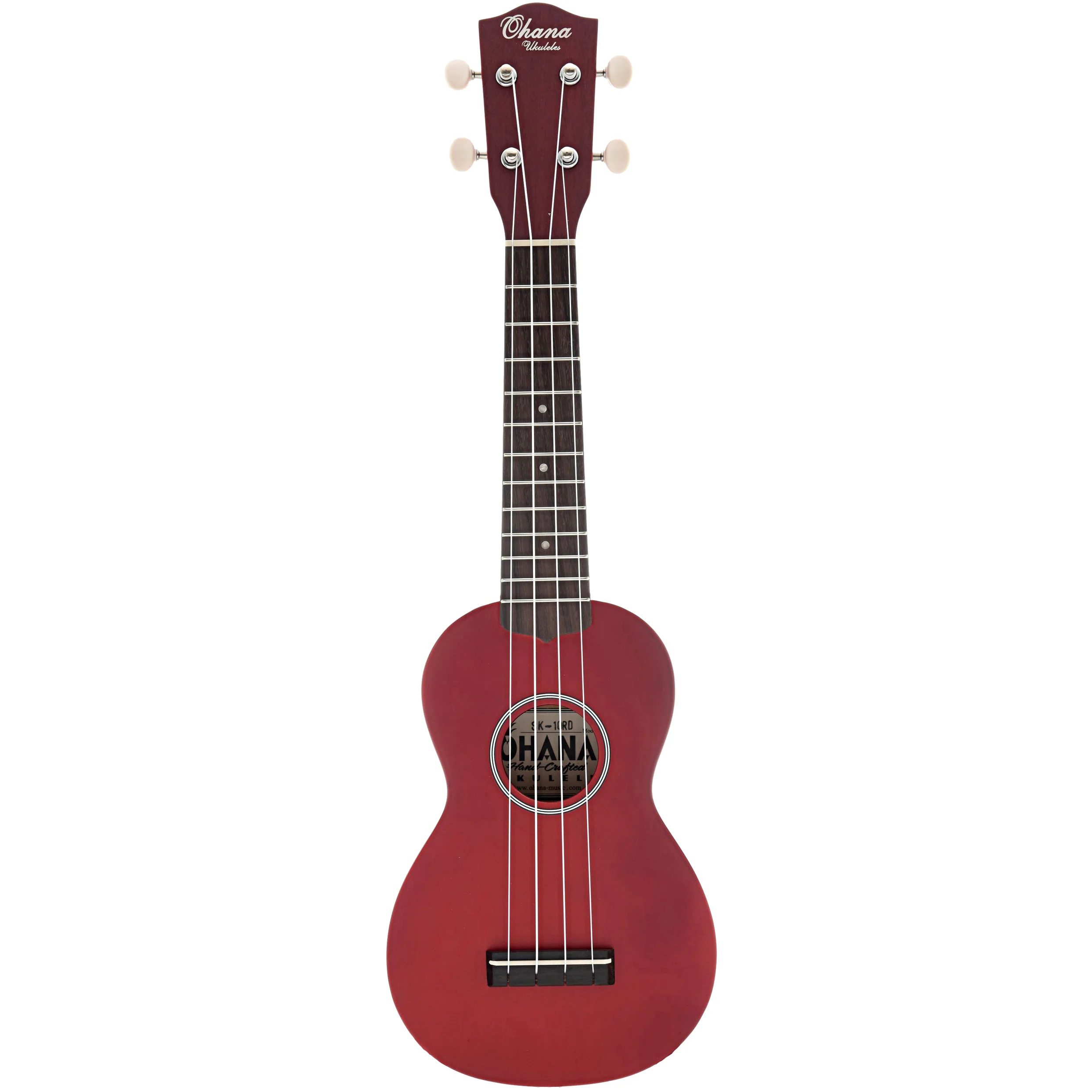 Ohana SK-10 Soprano Ukulele, Red - Image 13