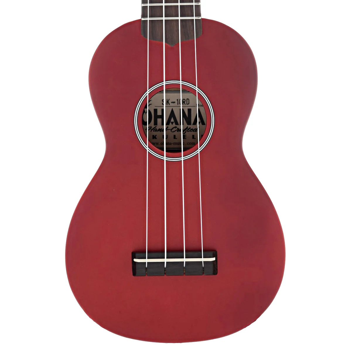Ohana SK-10 Soprano Ukulele, Red - Image 2