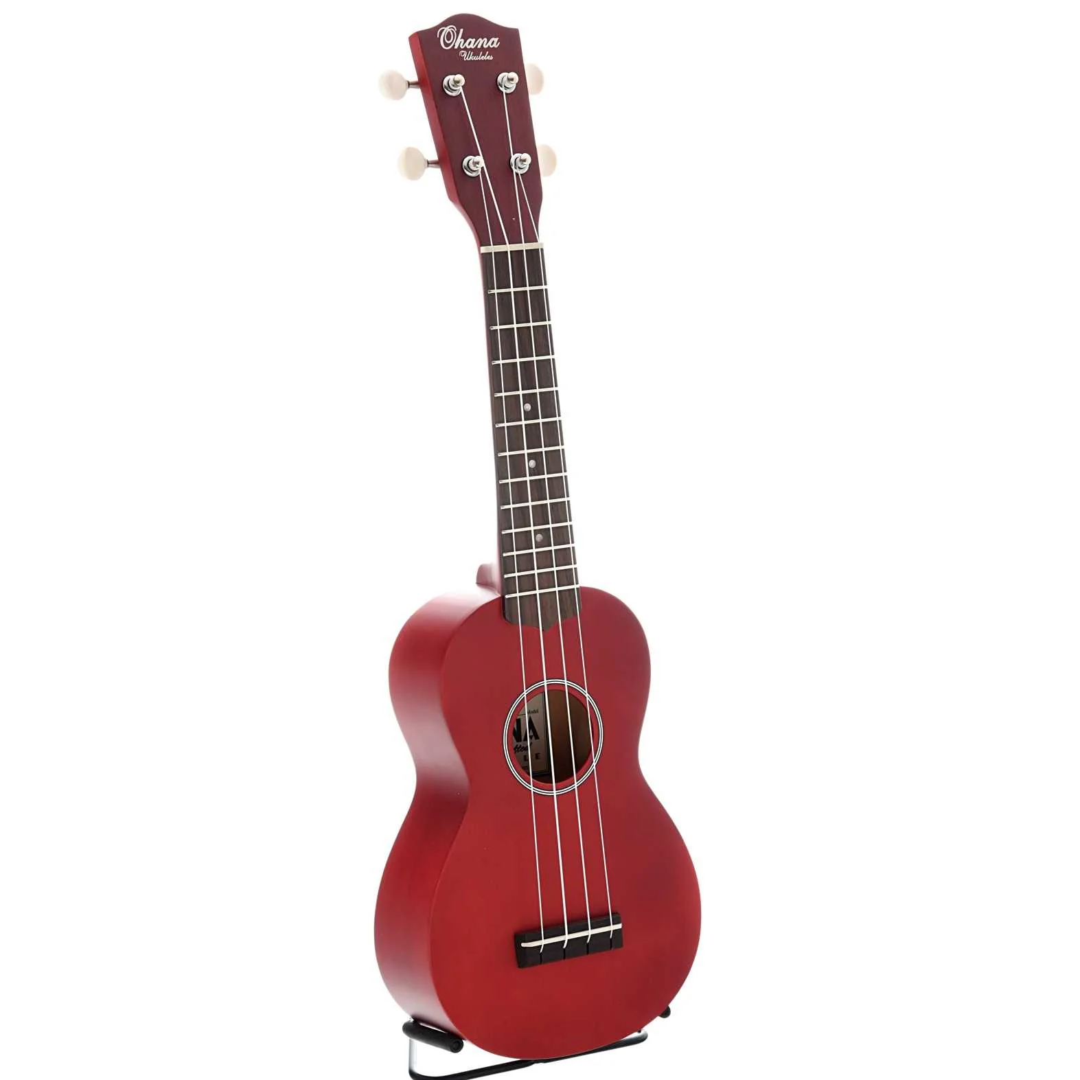 Ohana SK-10 Soprano Ukulele, Red - Image 3