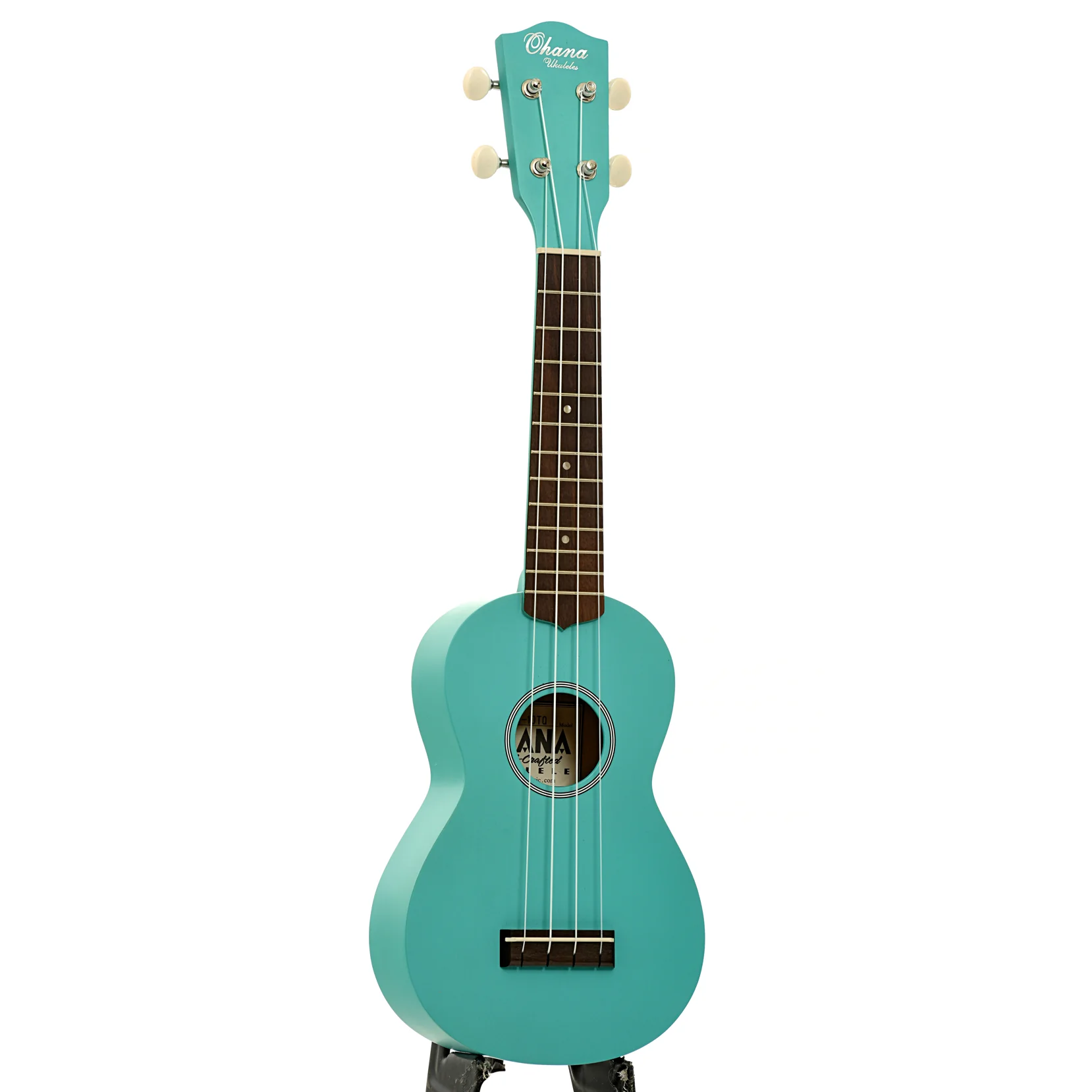 Ohana SK-10 Soprano Ukulele, Turquoise - Image 3