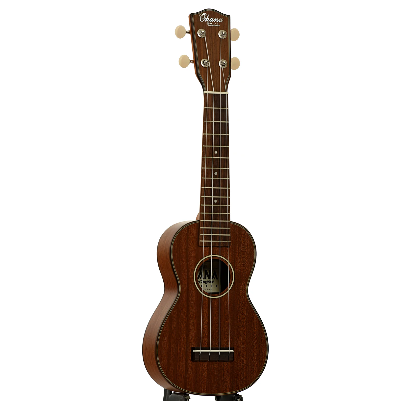 Ohana SK-35S Soprano Ukulele, with Geared Tuners - Image 3