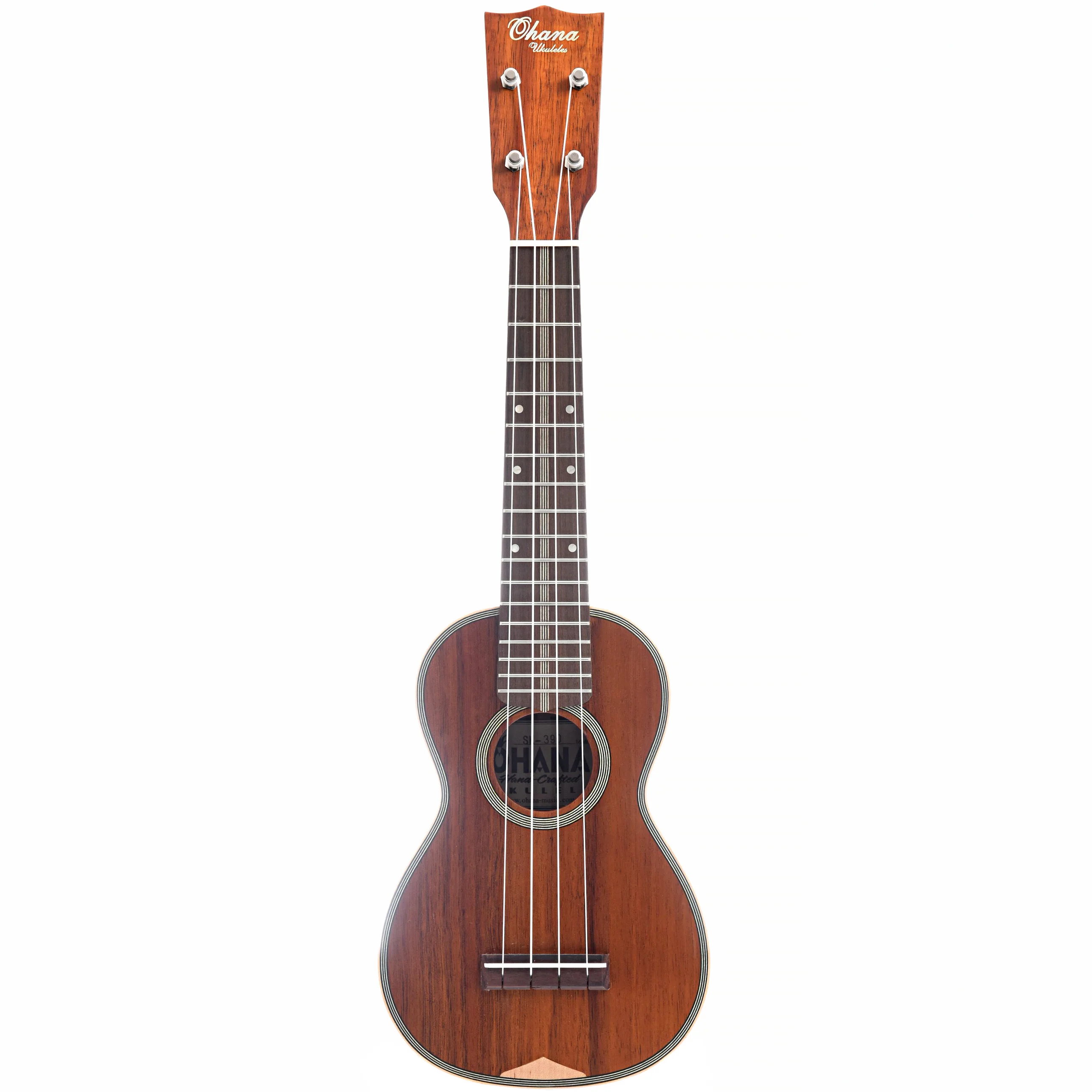 Ohana SK-390 Vintage Solid Koa 3-K Style Soprano Ukulele, with case - Image 14