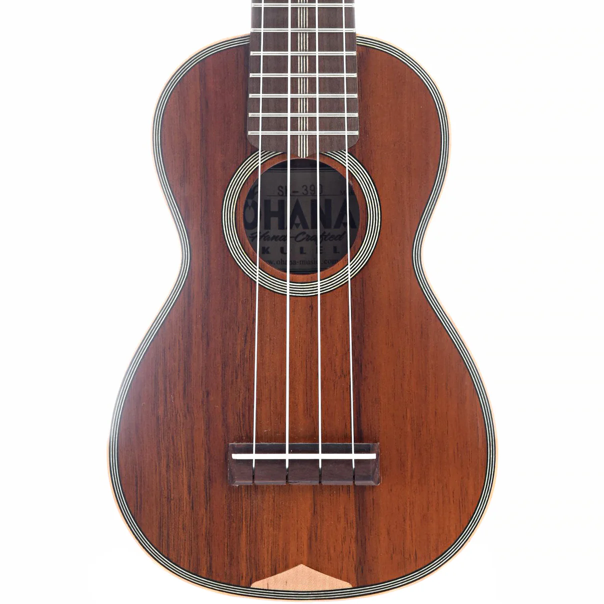 Ohana SK-390 Vintage Solid Koa 3-K Style Soprano Ukulele, with case - Image 2