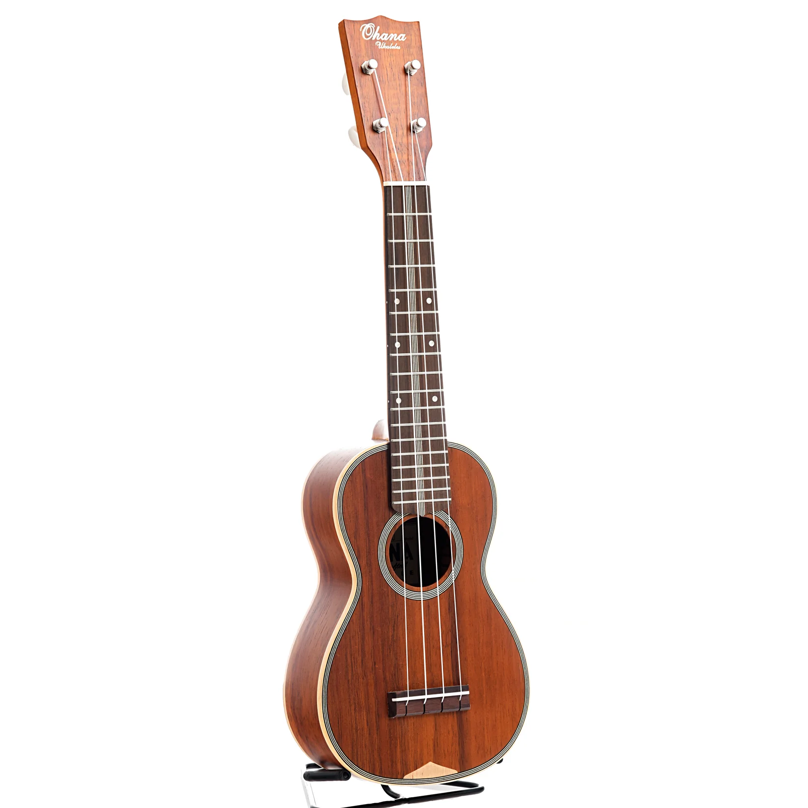 Ohana SK-390 Vintage Solid Koa 3-K Style Soprano Ukulele, with case - Image 3