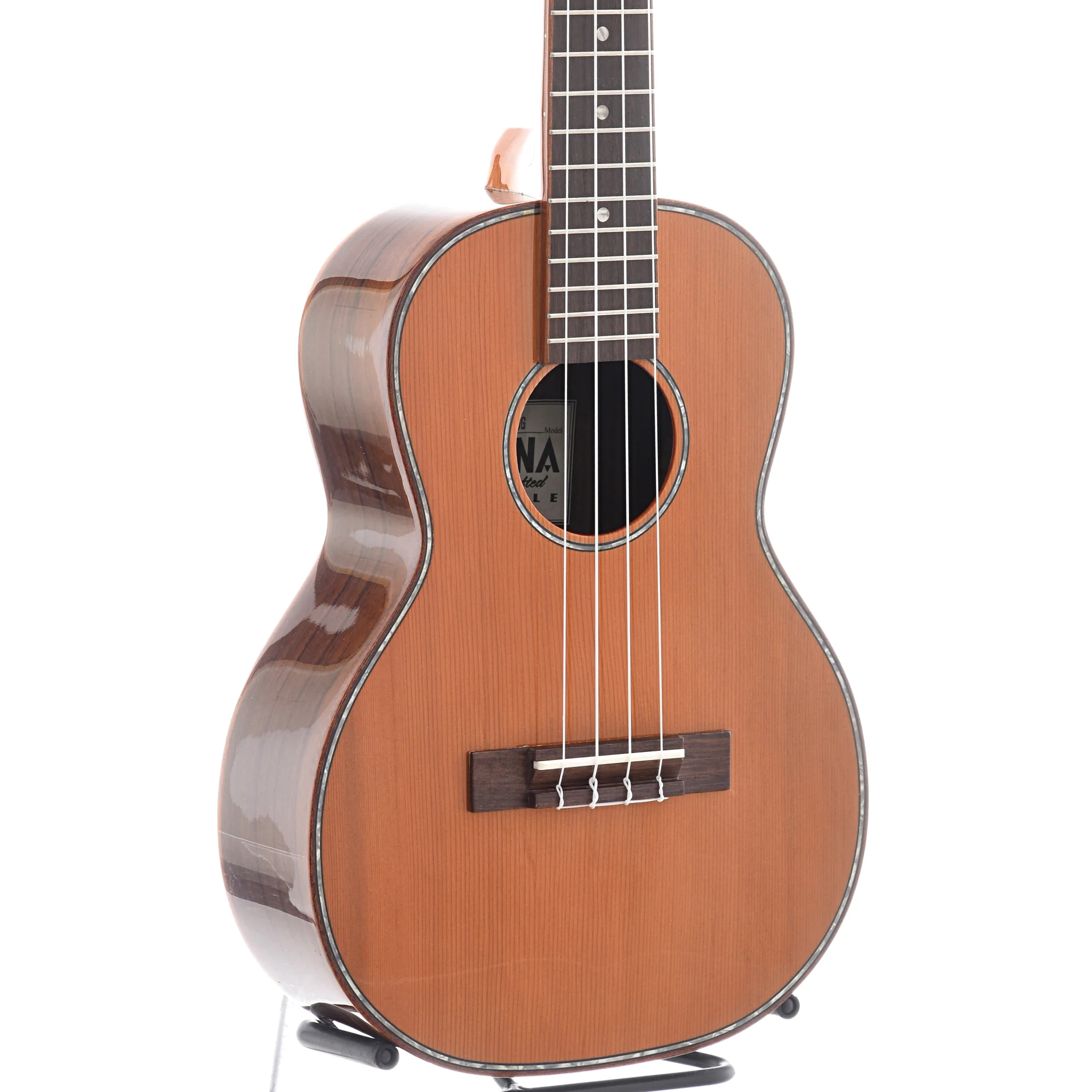 Ohana TK-50G Tenor Ukulele, Solid Cedar Top with Solid Rosewood Back and Sides - Image 3