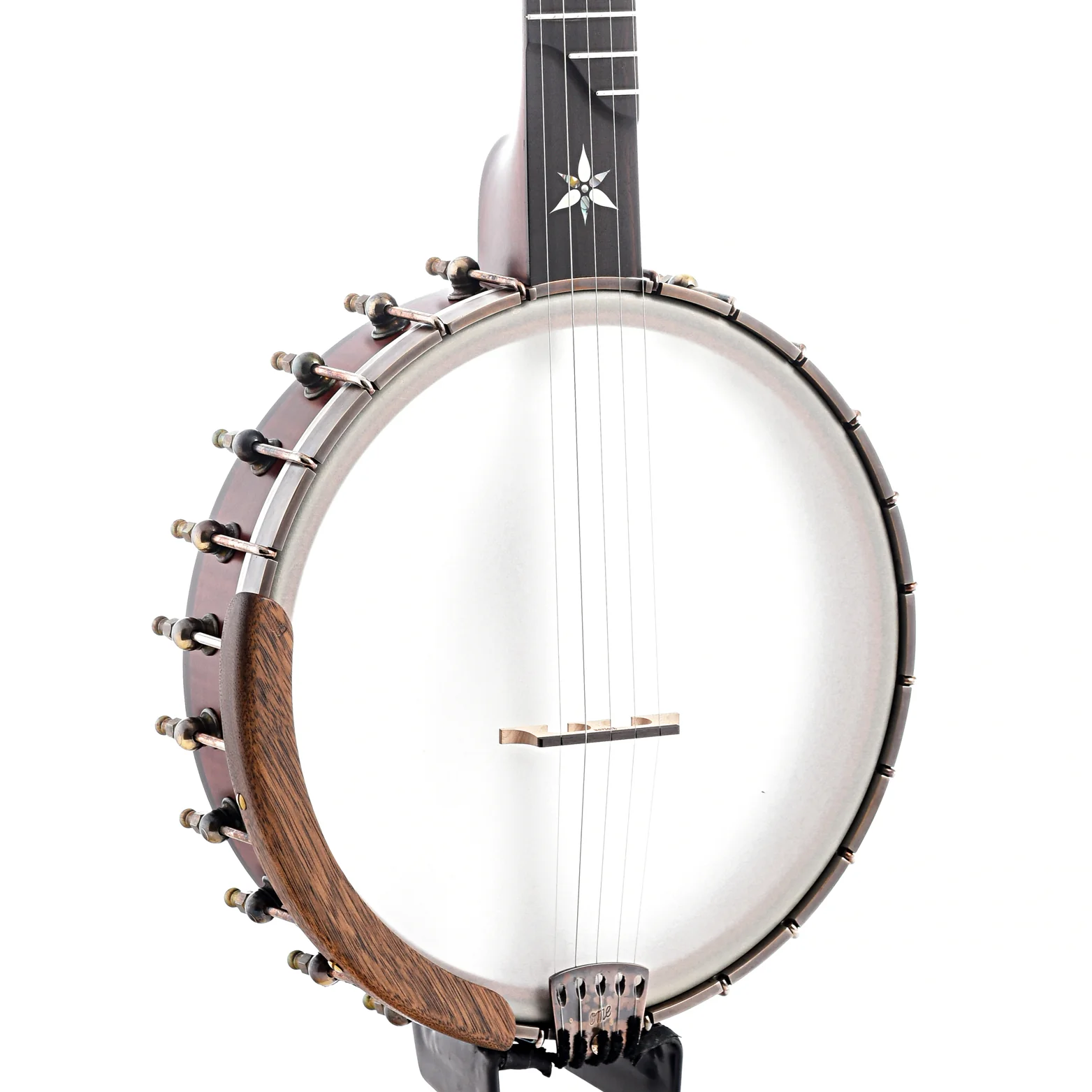 Ome Flora 11" Openback Banjo & Case, Curly Maple, Dark Stain - Image 2