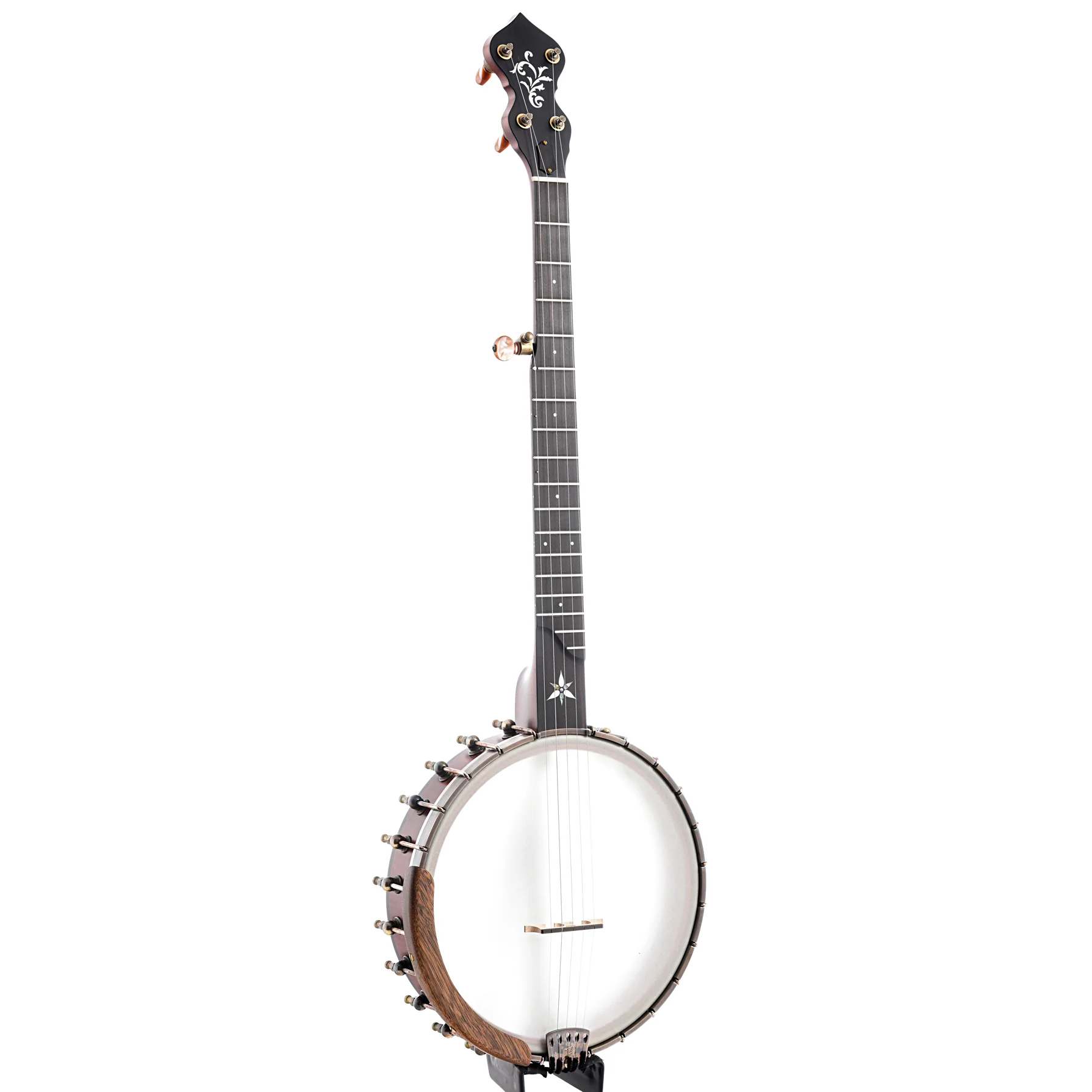 Ome Flora 11" Openback Banjo & Case, Curly Maple, Dark Stain - Image 3