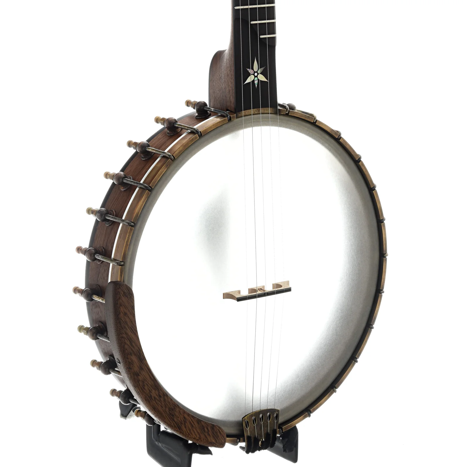 Ome Flora 12" Openback Banjo & Case, Walnut - Image 2