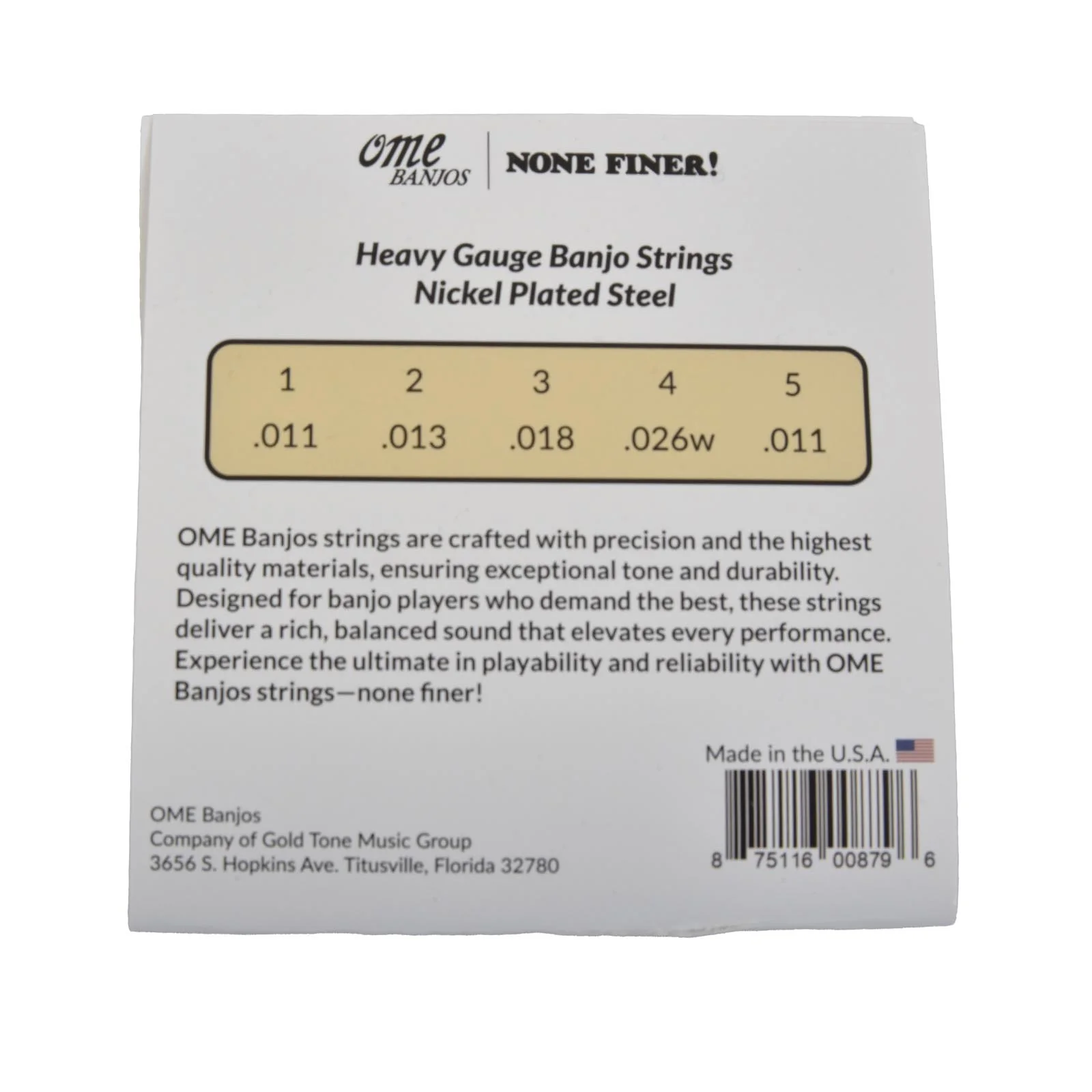 Ome Nickel Wound Heavy 5-String Banjo Set - Image 3