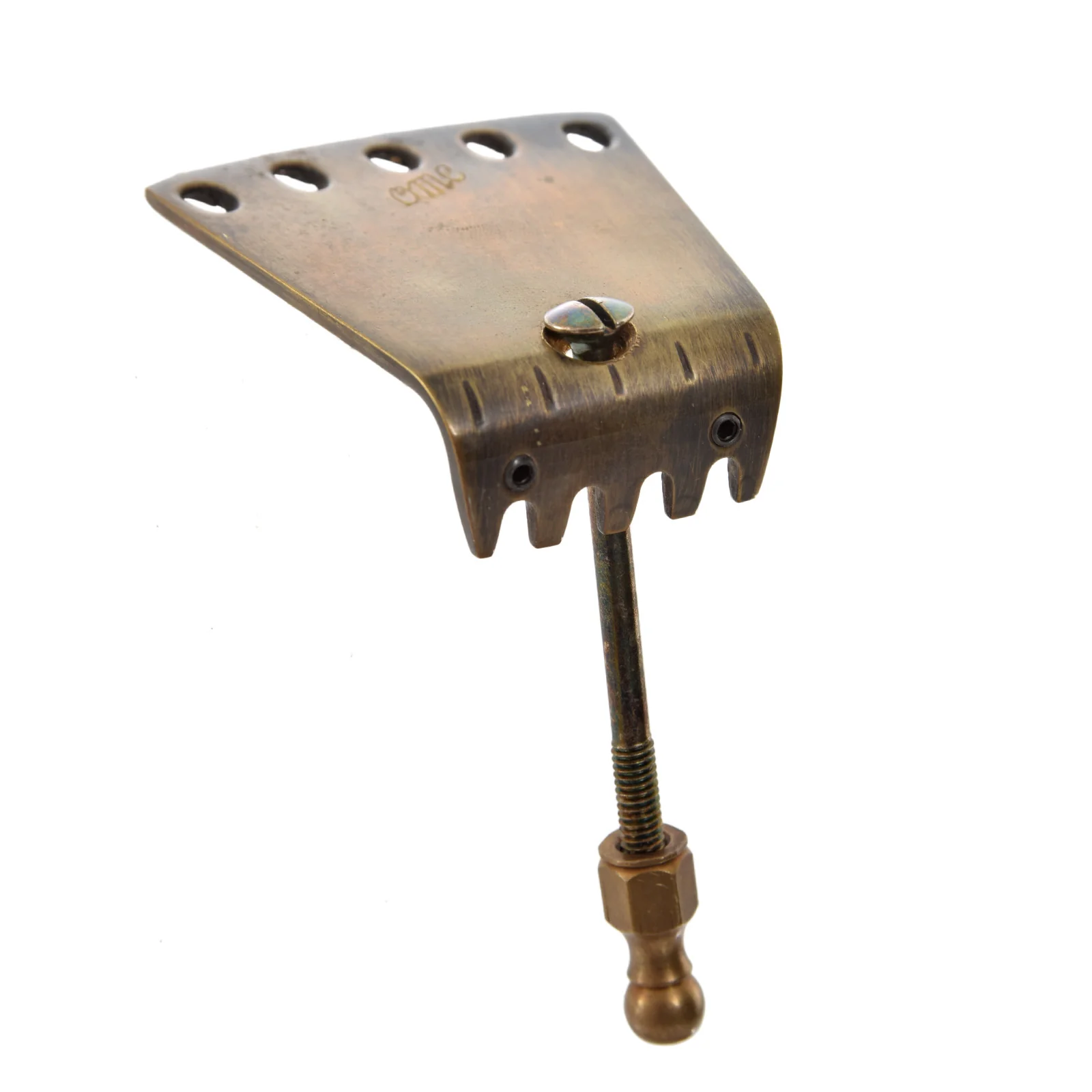 Ome Sweetone Banjo Tailpiece, Long, Aged Brass - Image 2