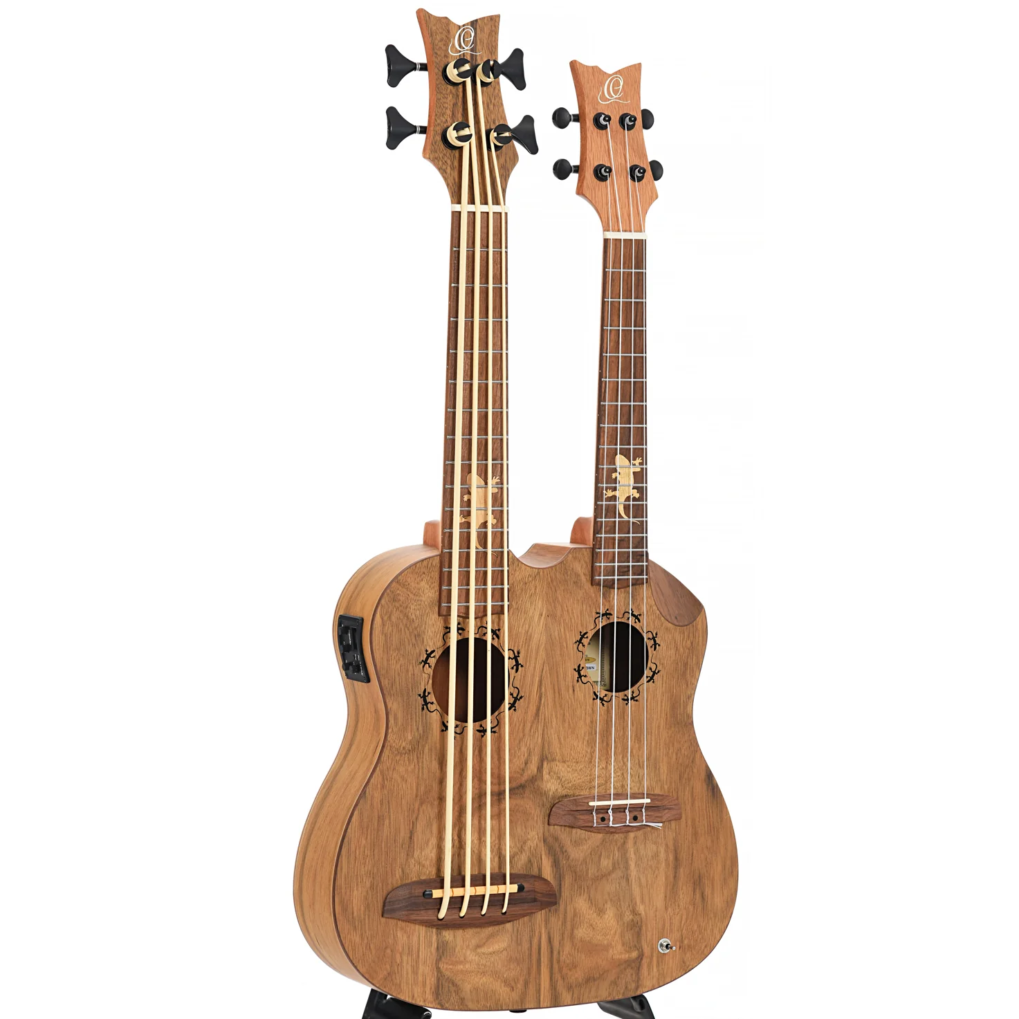 Ortega Custom-Built Series HYDRA-BSTE Tenor-size Double-Neck Bass/Ukulele - Image 2