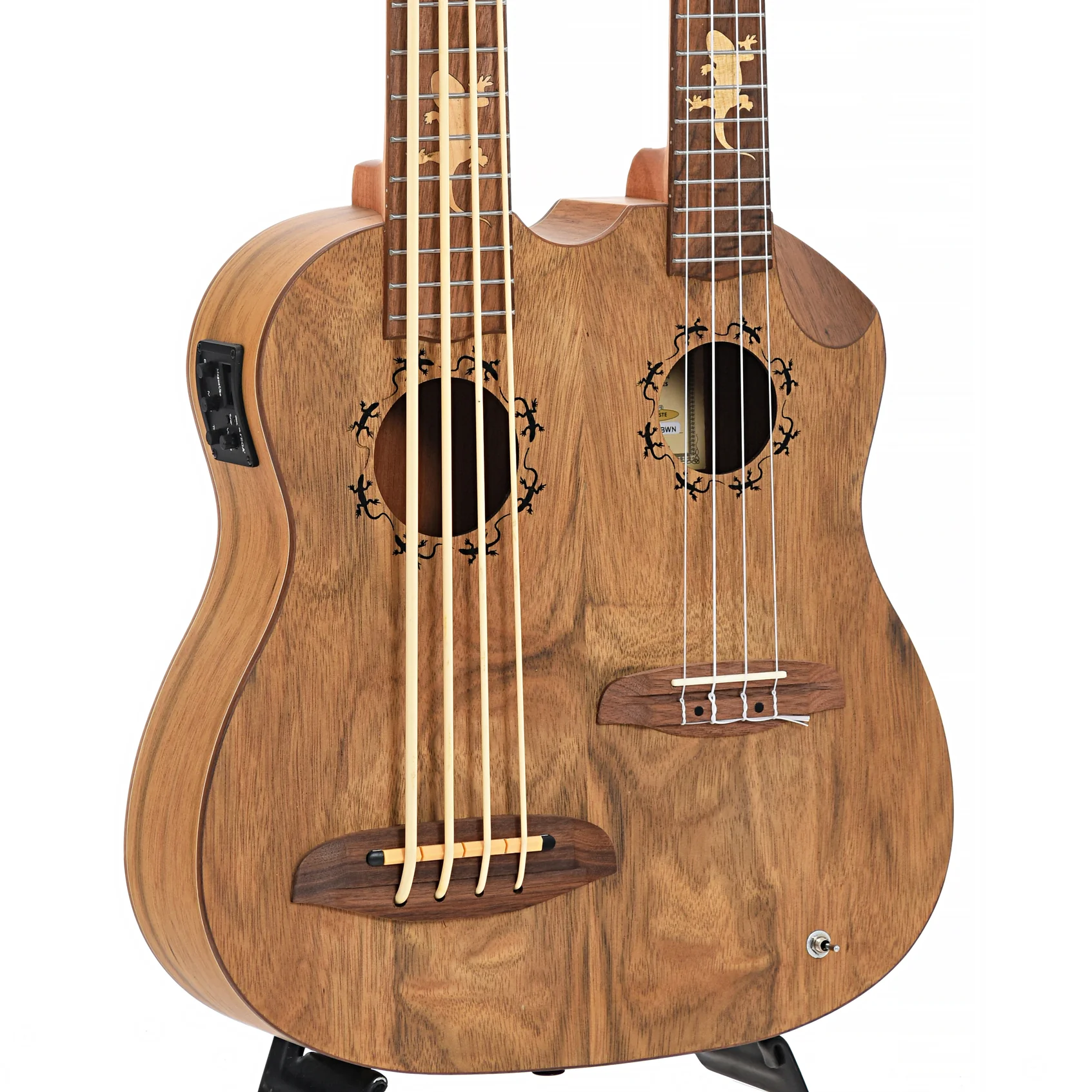 Ortega Custom-Built Series HYDRA-BSTE Tenor-size Double-Neck Bass/Ukulele - Image 3
