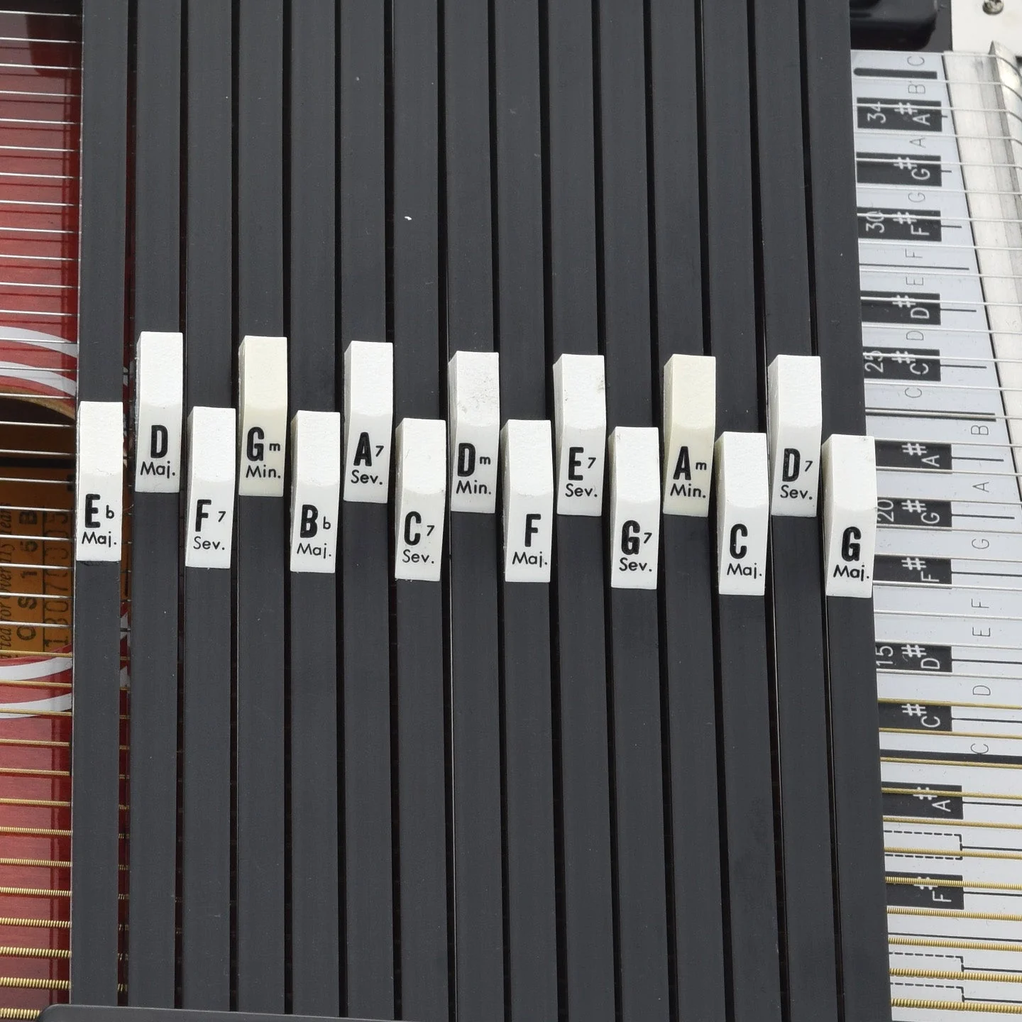 Oscar Schmidt Autoharp Button Set for 15-Bar - Remaining Stock - Image 3