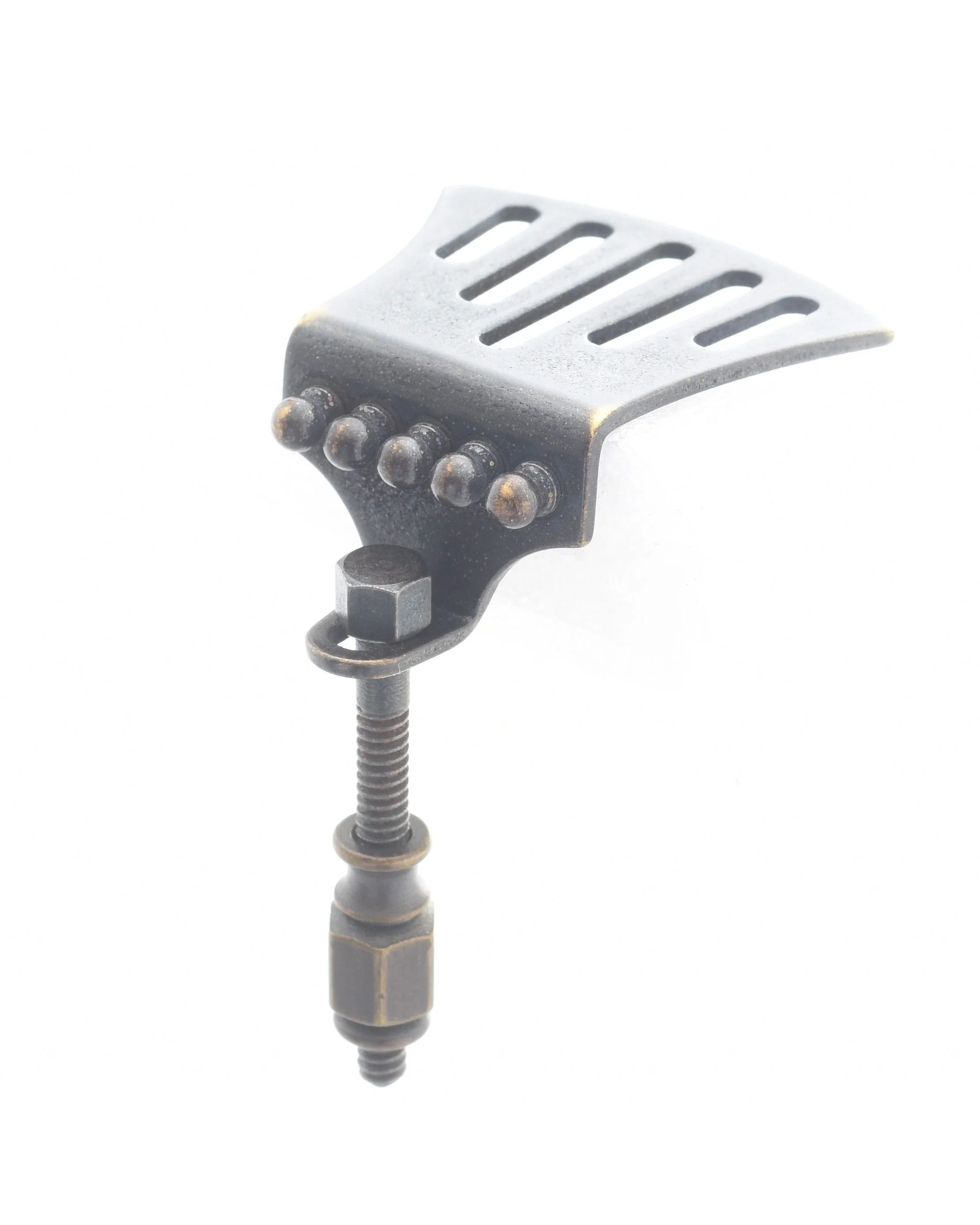 Pisgah Hawk Tail Banjo Tailpiece, Antiqued Brass - Image 2
