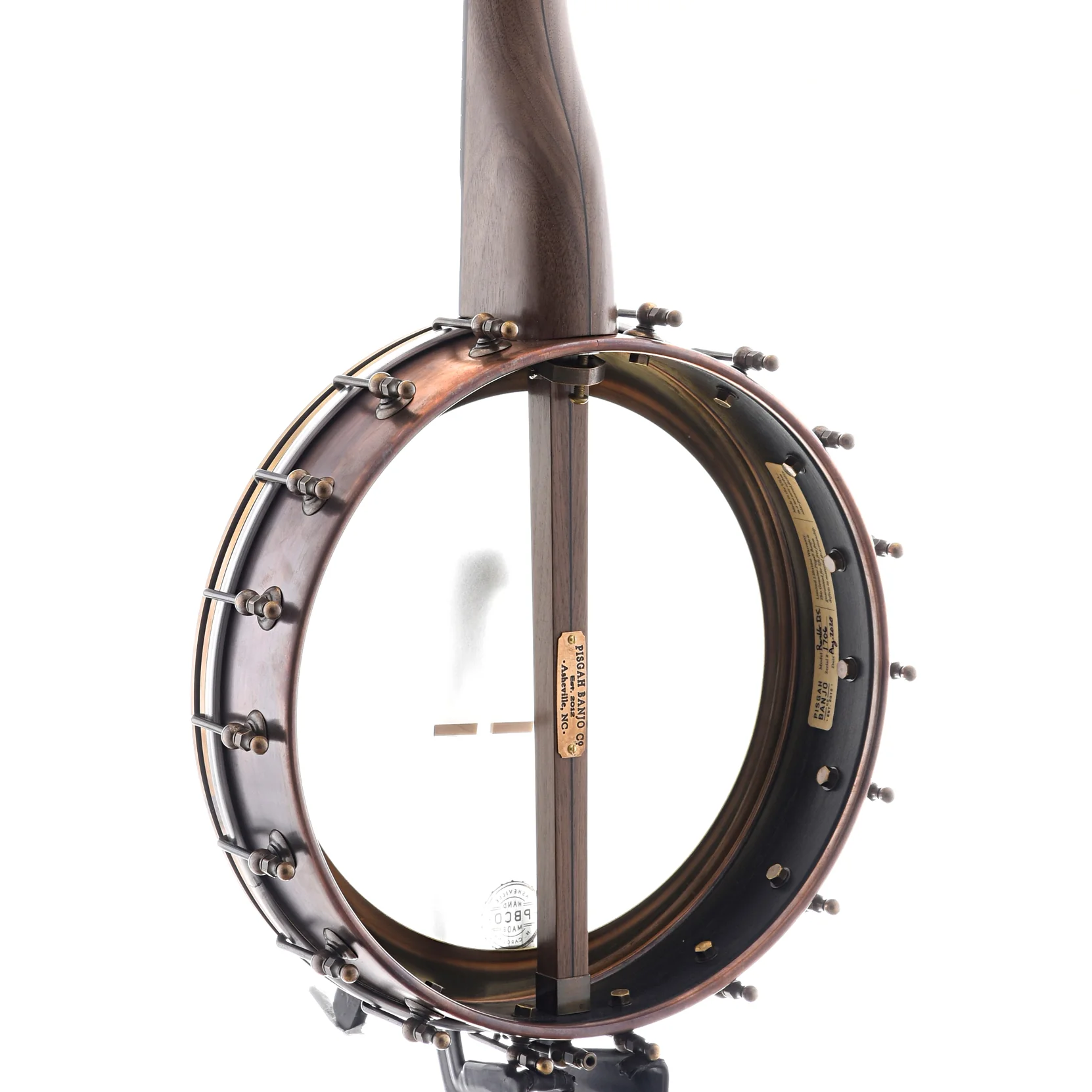 Pisgah Rambler Dobson Special 12in Openback Banjo & Gigbag, Walnut & Copper - Image 9