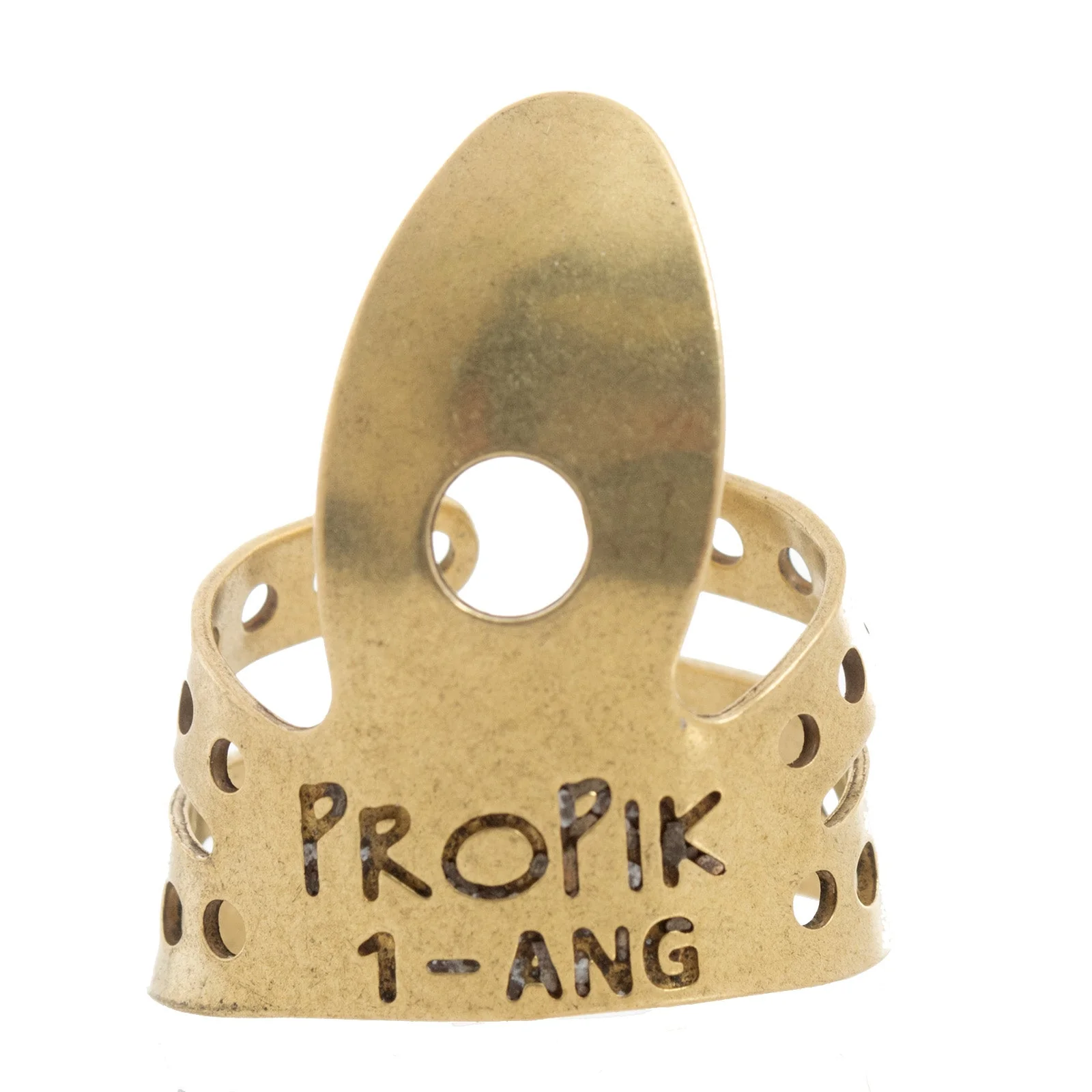 Propik Brass "Fast Pick" Angled Fingerpick, Split Wrap, Blade 1
