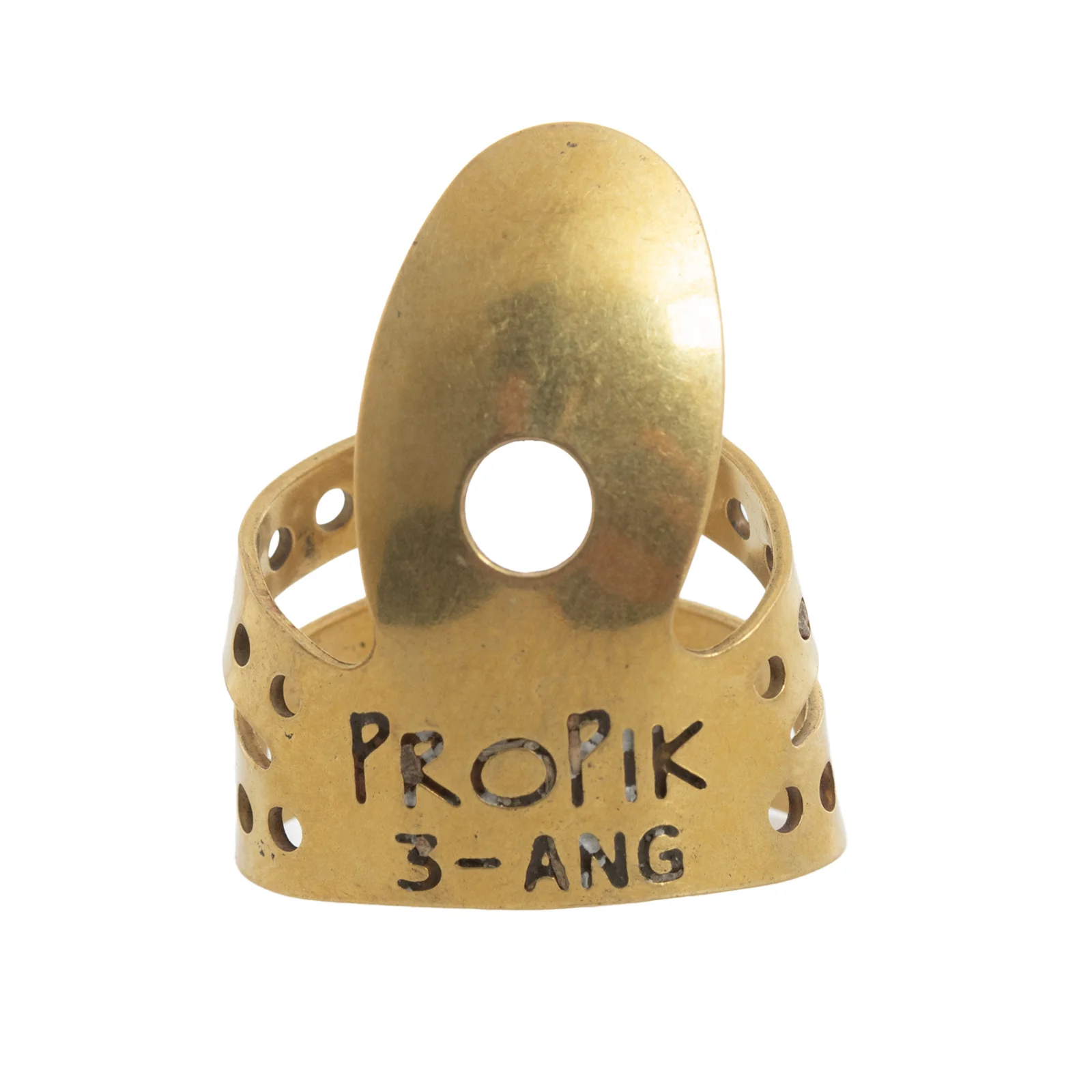 Propik Brass "Fast Pick" Angled Fingerpick, Split Wrap, Blade 3 - Image 2