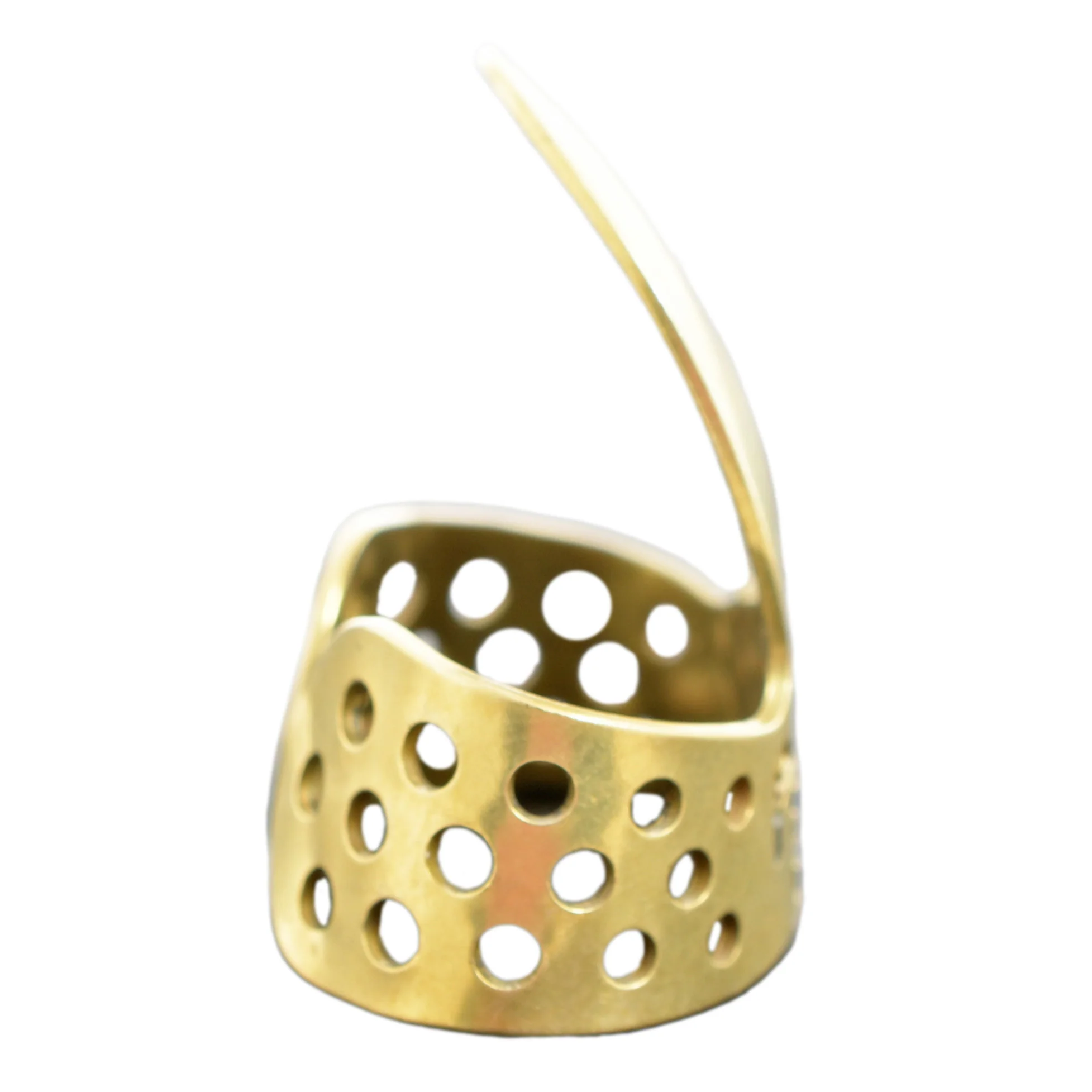 Propik Brass "Fast Pick" Angled Fingerpick, Single Wrap, Blade 3 - Image 3