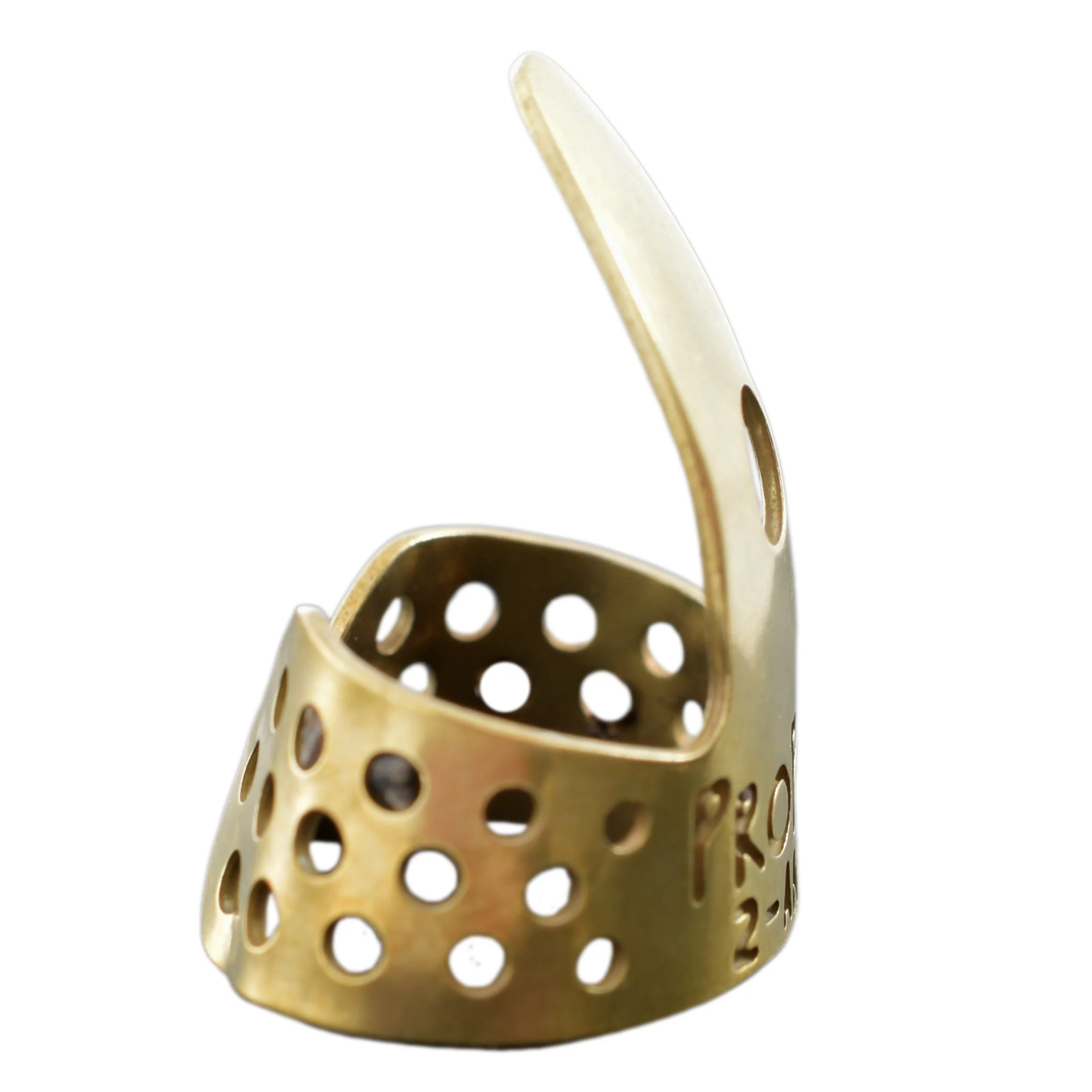 Propik Brass "Fast Pick" Angled Fingerpick, Single Wrap, Blade 2 - Image 3