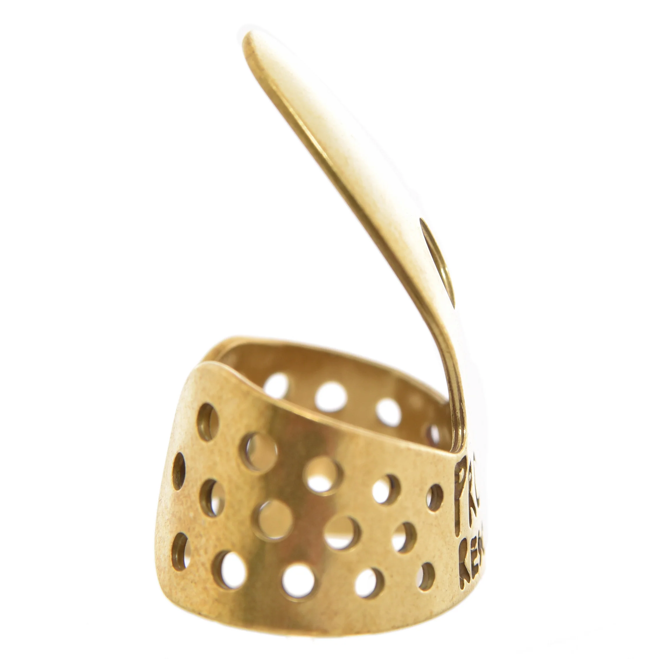 Propik Brass Resophonic Guitar Fingerpick, Single Wrap, Medium - Image 4