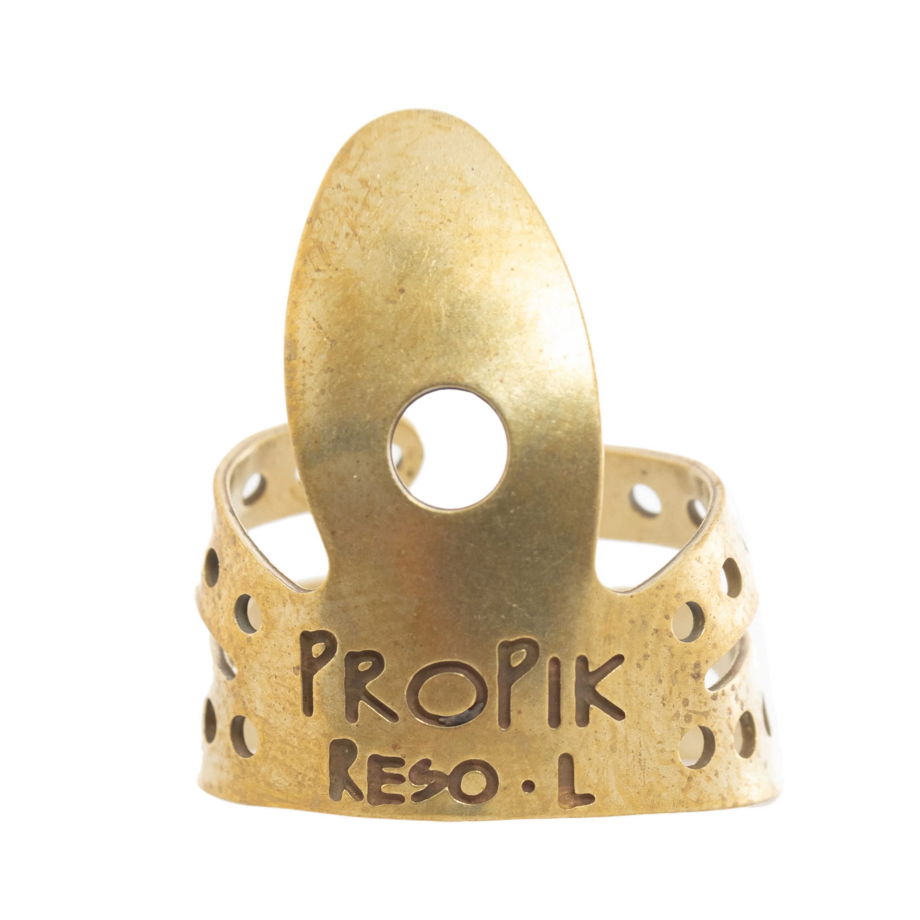 Propik Brass Resophonic Guitar Fingerpick, Split Wrap, Large - Image 2