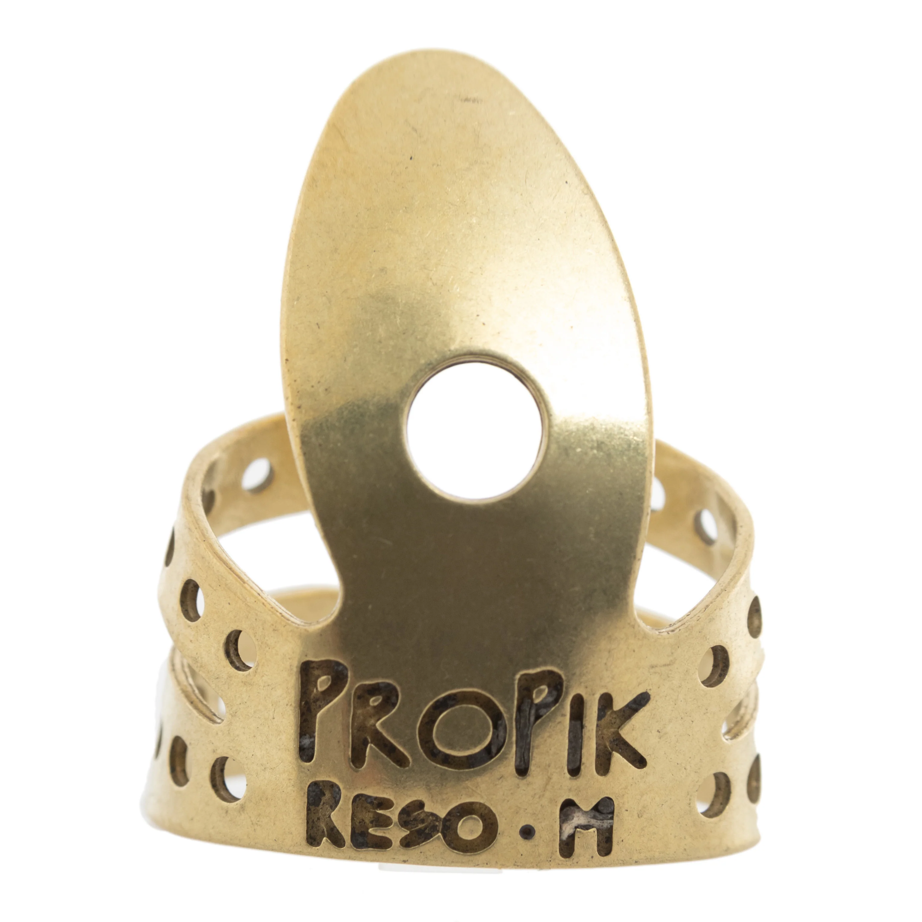 Propik Brass Resophonic Guitar Fingerpick, Split Wrap, Medium - Image 2
