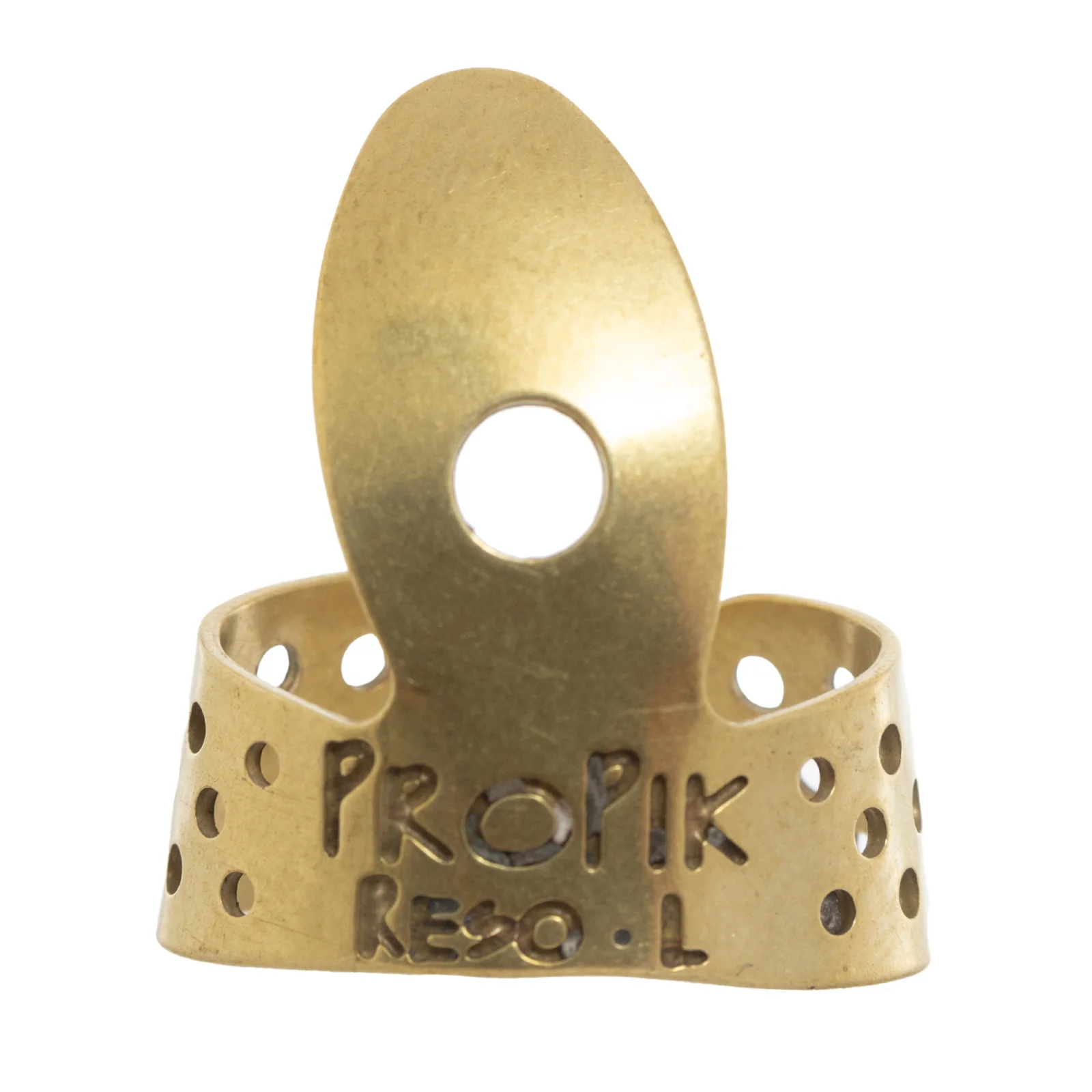 Propik Brass Resophonic Guitar Fingerpick, Single Wrap, Large - Image 2