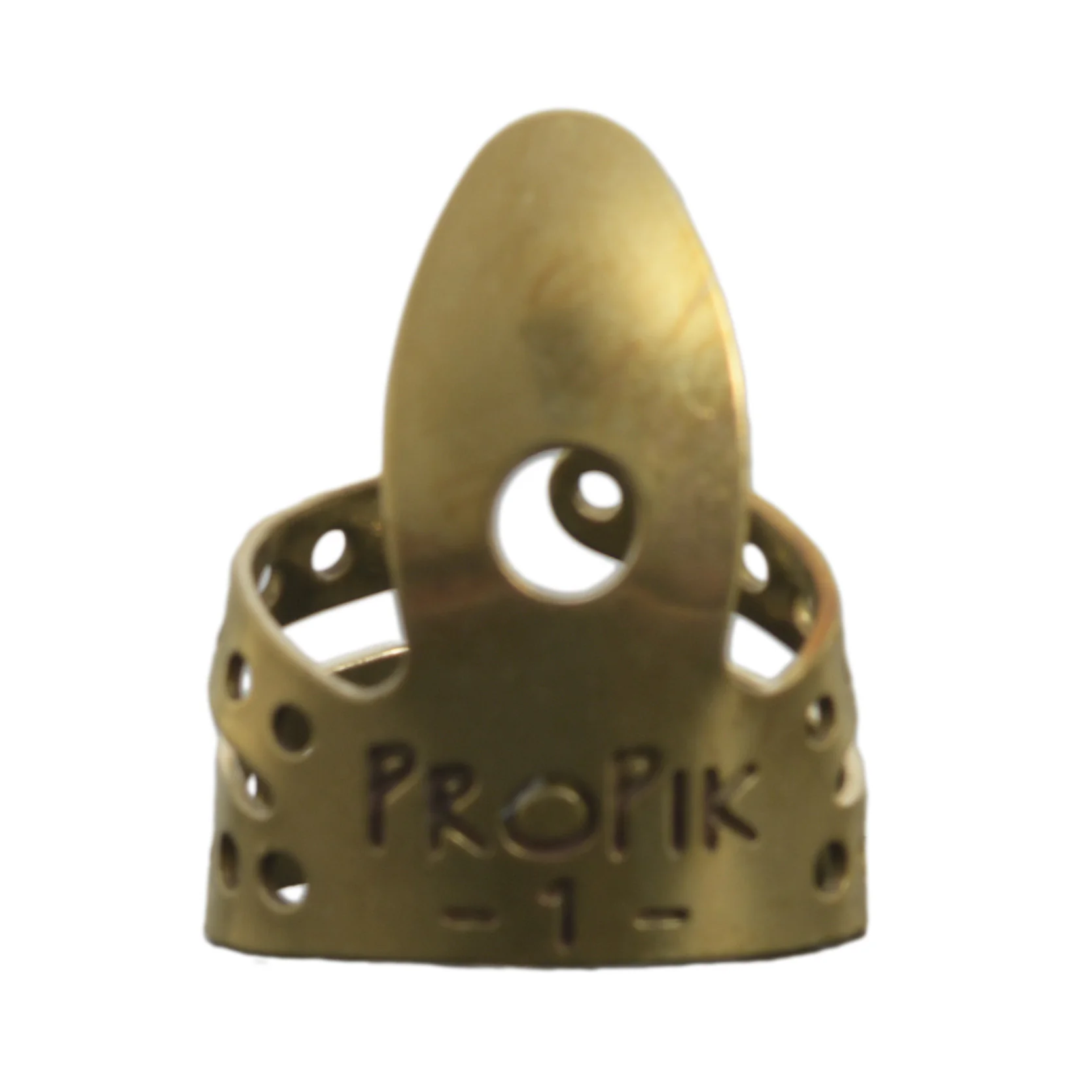 Propik Brass Straight Fingerpick, Split Wrap, Blade 1 - Image 2