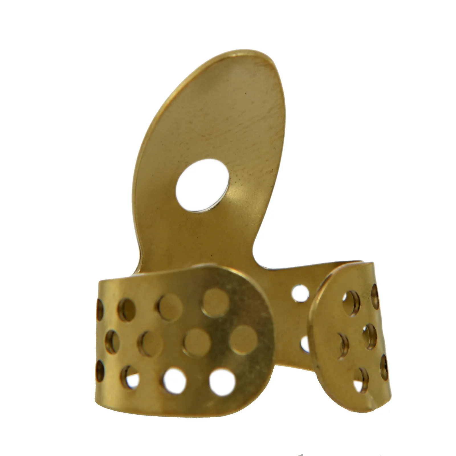 Propik Brass Straight Fingerpick, Single Wrap, Blade 1 - Image 3