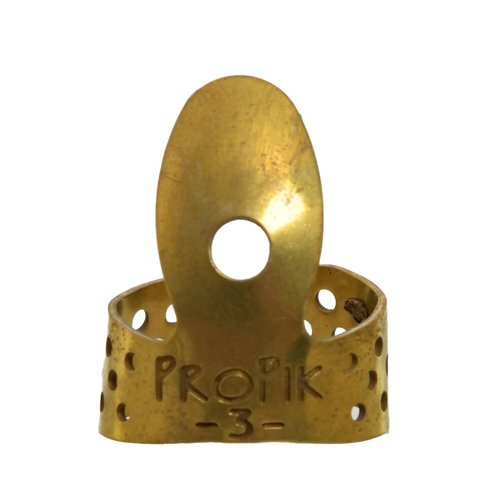 Propik Brass Straight Fingerpick, Single Wrap, Blade 3 - Image 2