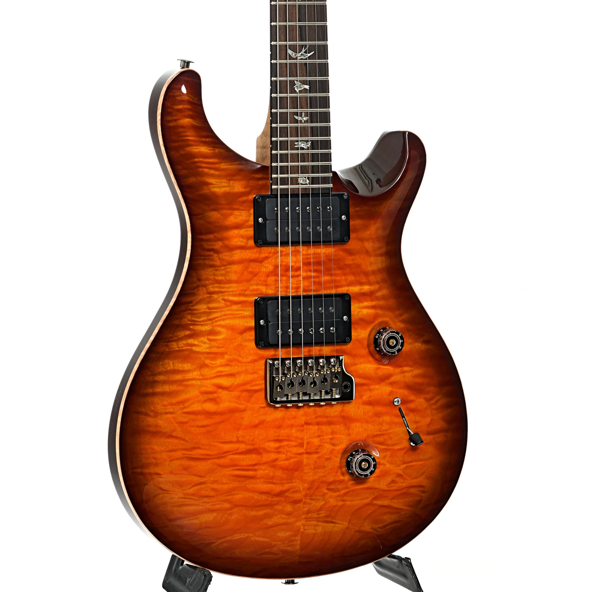 PRS Custom 24 Quilted Maple 10-Top Fatback Electric Guitar, Tobacco Burst - Image 4