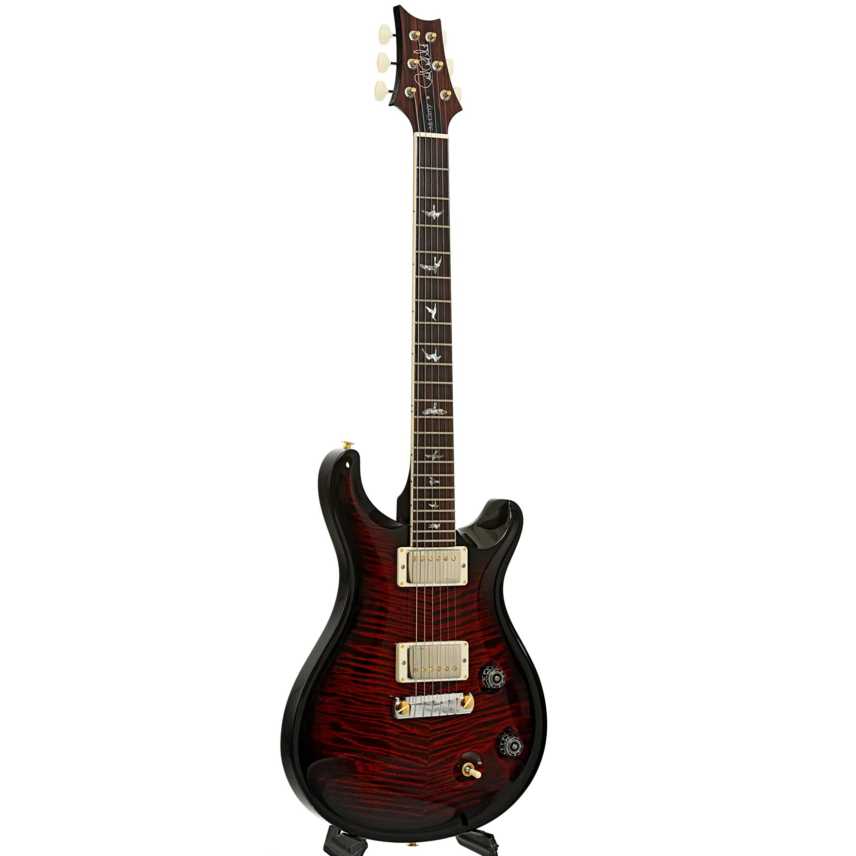 PRS McCarty 10-Top Fire Red Wrap Smokeburst Electric Guitar - Image 3