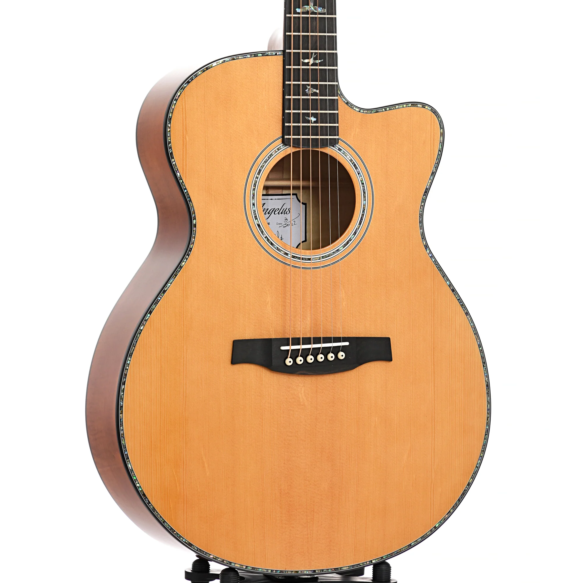 PRS SE A50E Acoustic-Electric Guitar & Case, Natural w/ Black Gold Burst - Image 3