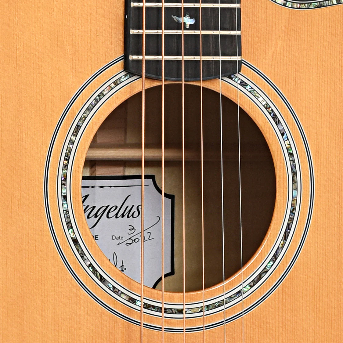 PRS SE A50E Acoustic-Electric Guitar & Case, Natural w/ Black Gold Burst - Image 5