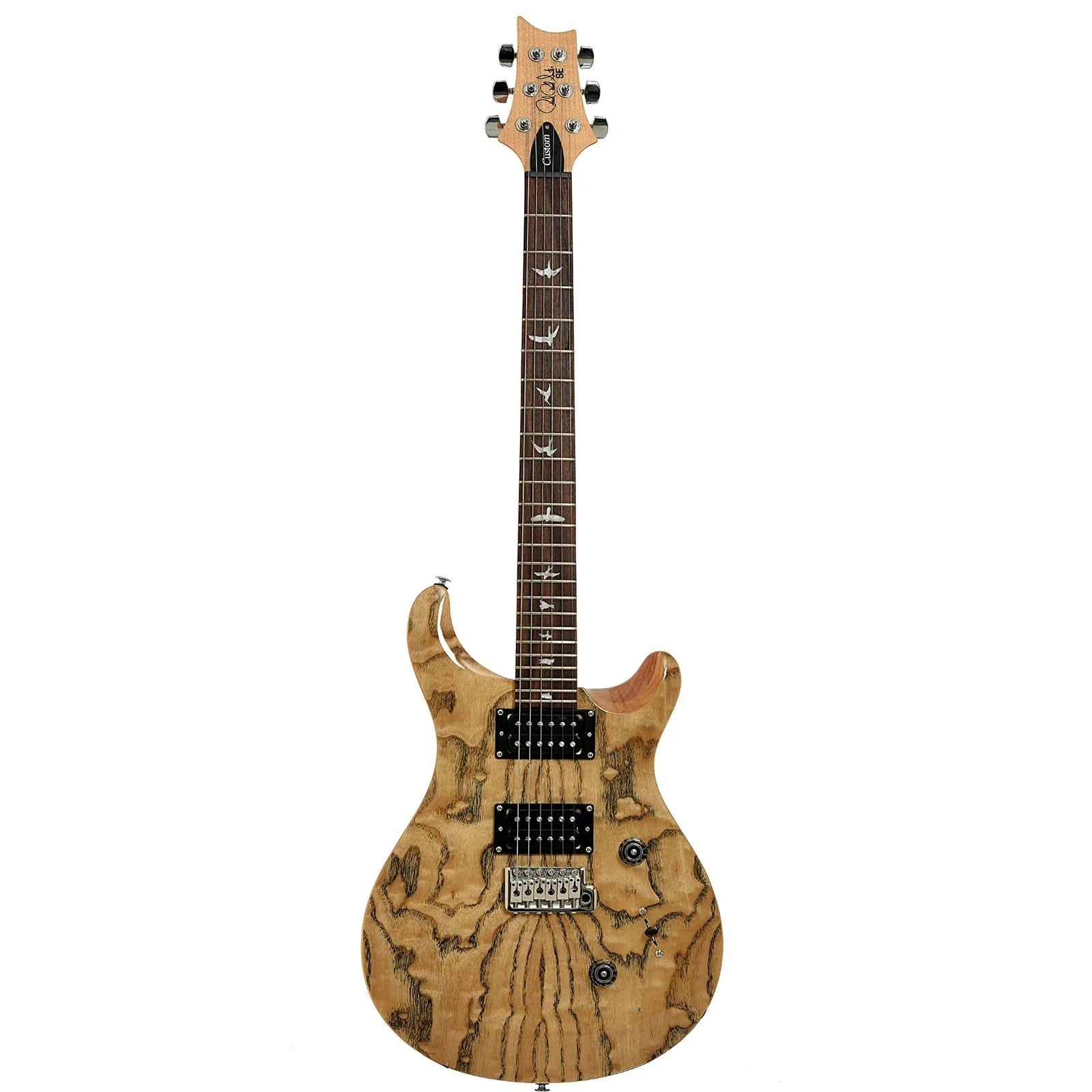 PRS SE Custom 24 Burled Ash Limited Edition Natural Finish Electric Guitar - Image 14