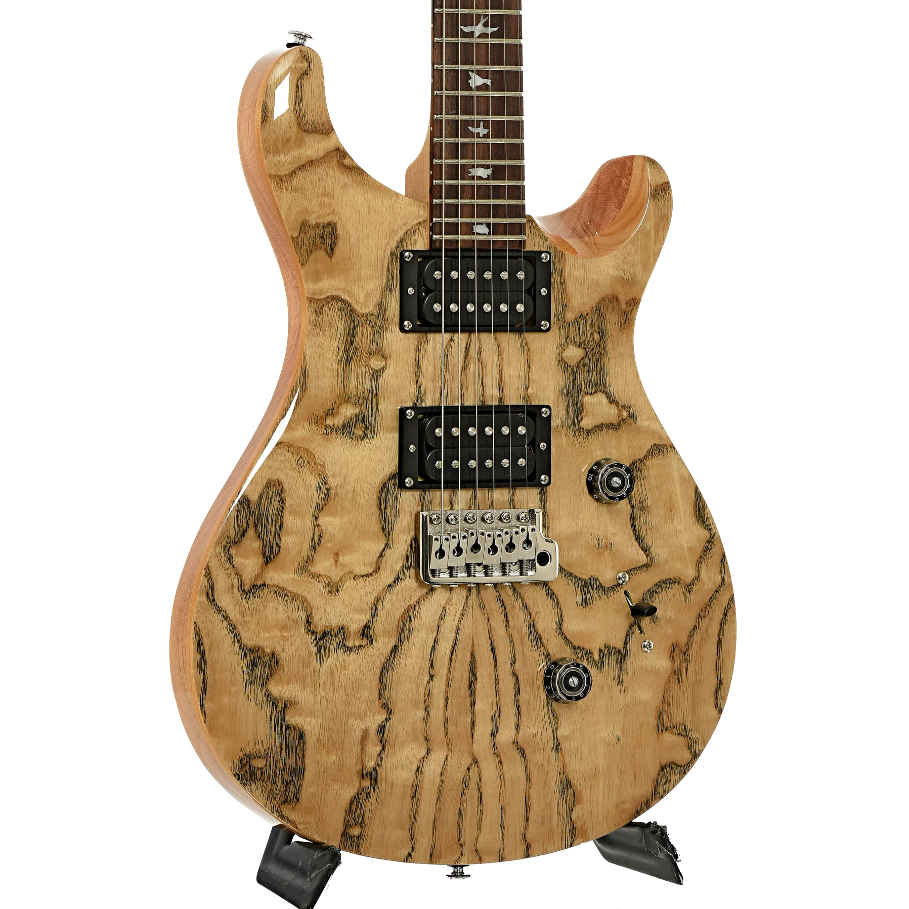PRS SE Custom 24 Burled Ash Limited Edition Natural Finish Electric Guitar - Image 4