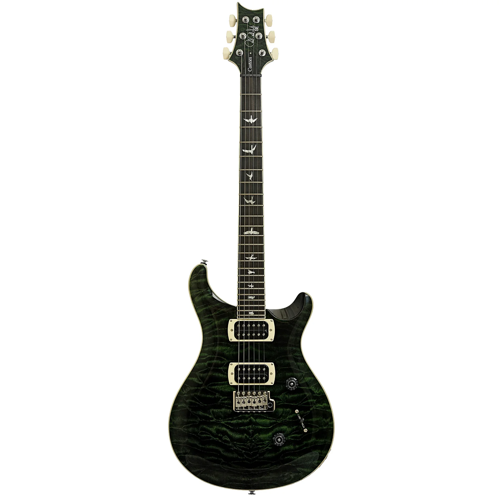 PRS SE Custom 24 Quilt Electric Guitar, Teal Black - Image 14