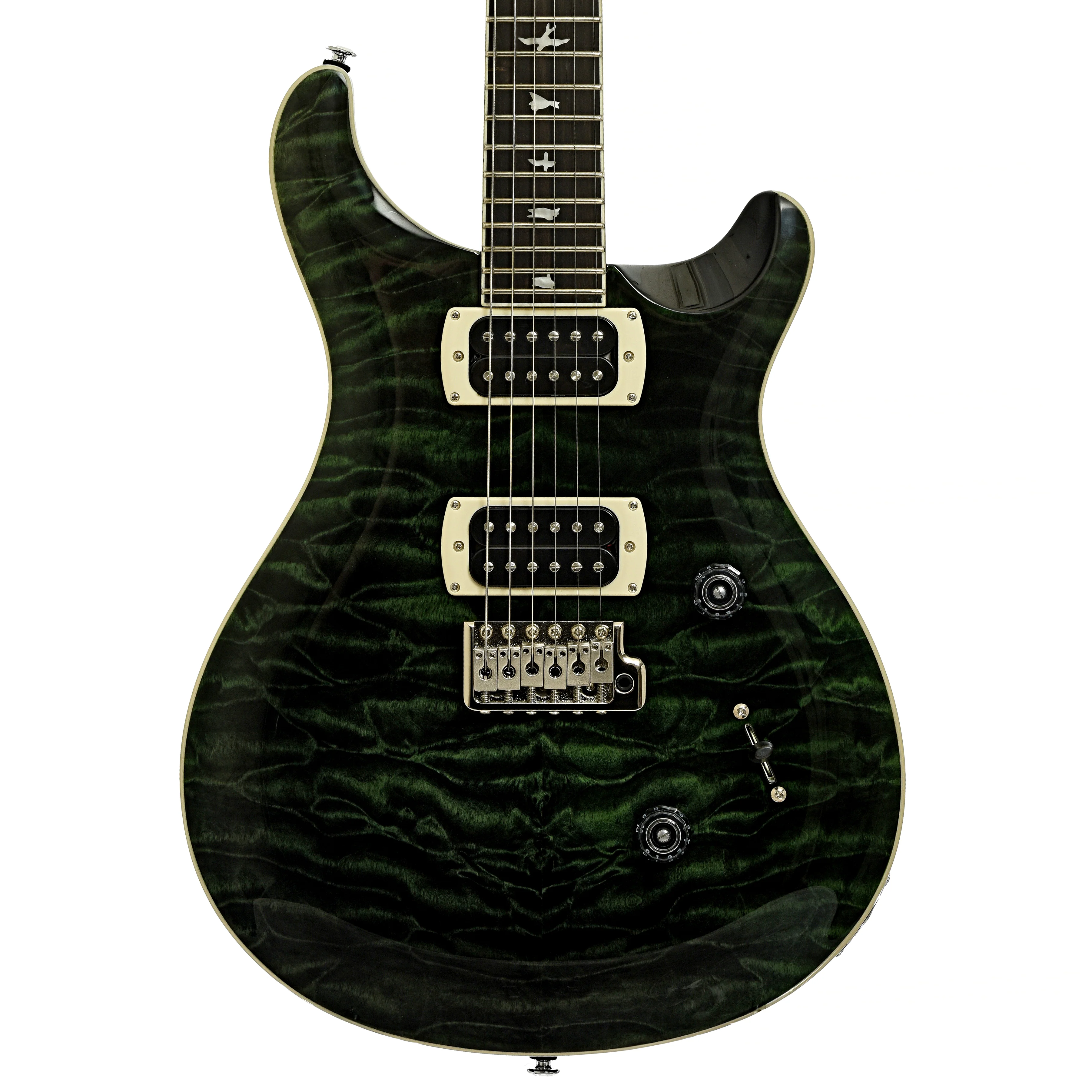 PRS SE Custom 24 Quilt Electric Guitar, Teal Black - Image 2